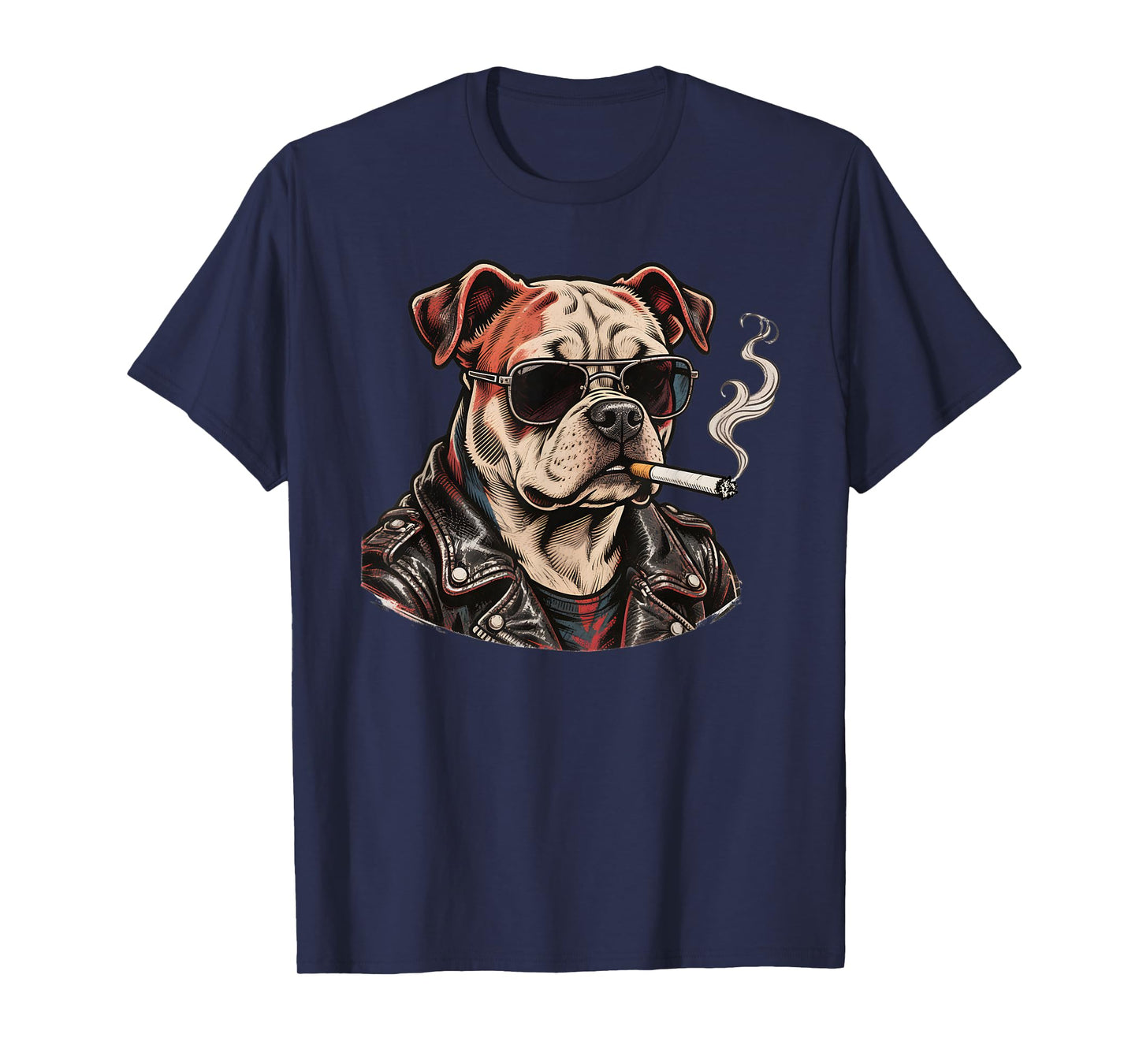 Funny Cigarette Bulldog Smoking Pet Meme Gen Z T-Shirt