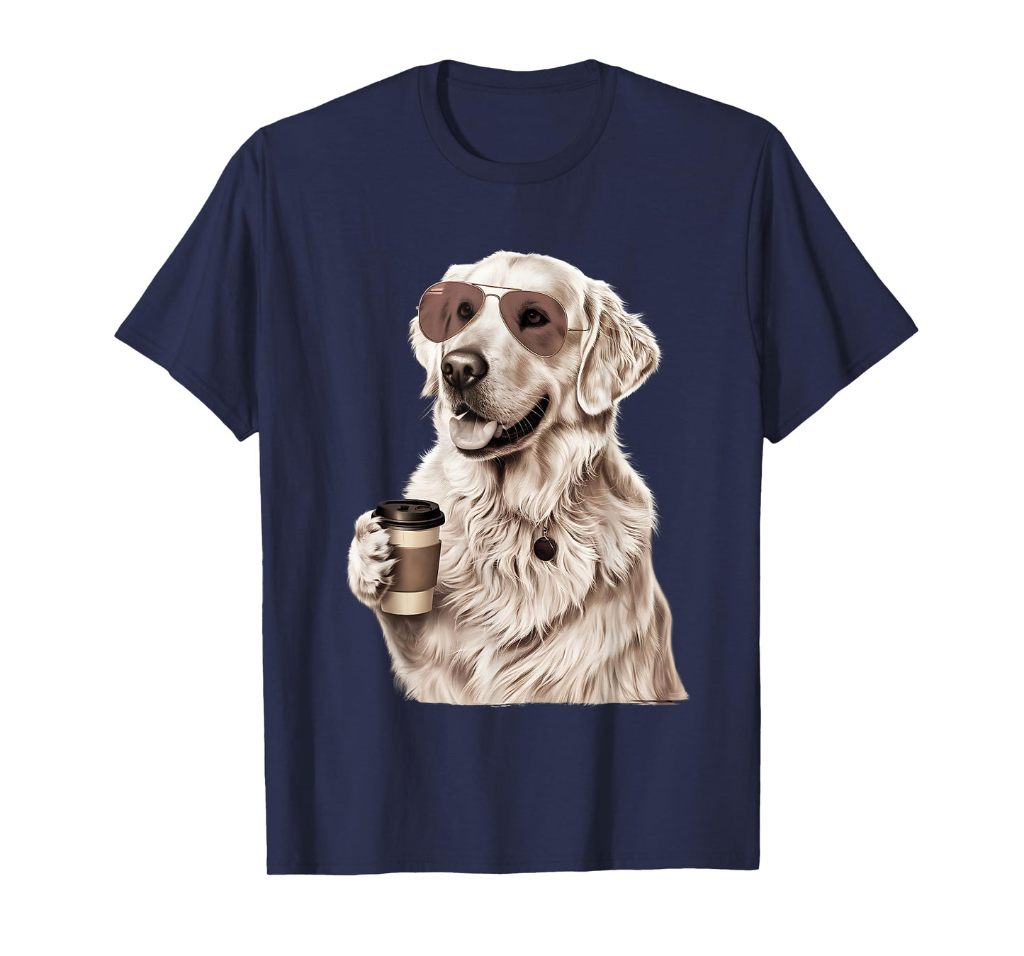 English Cream Golden Retriever Coffee Dog Mom Dad T-Shirt