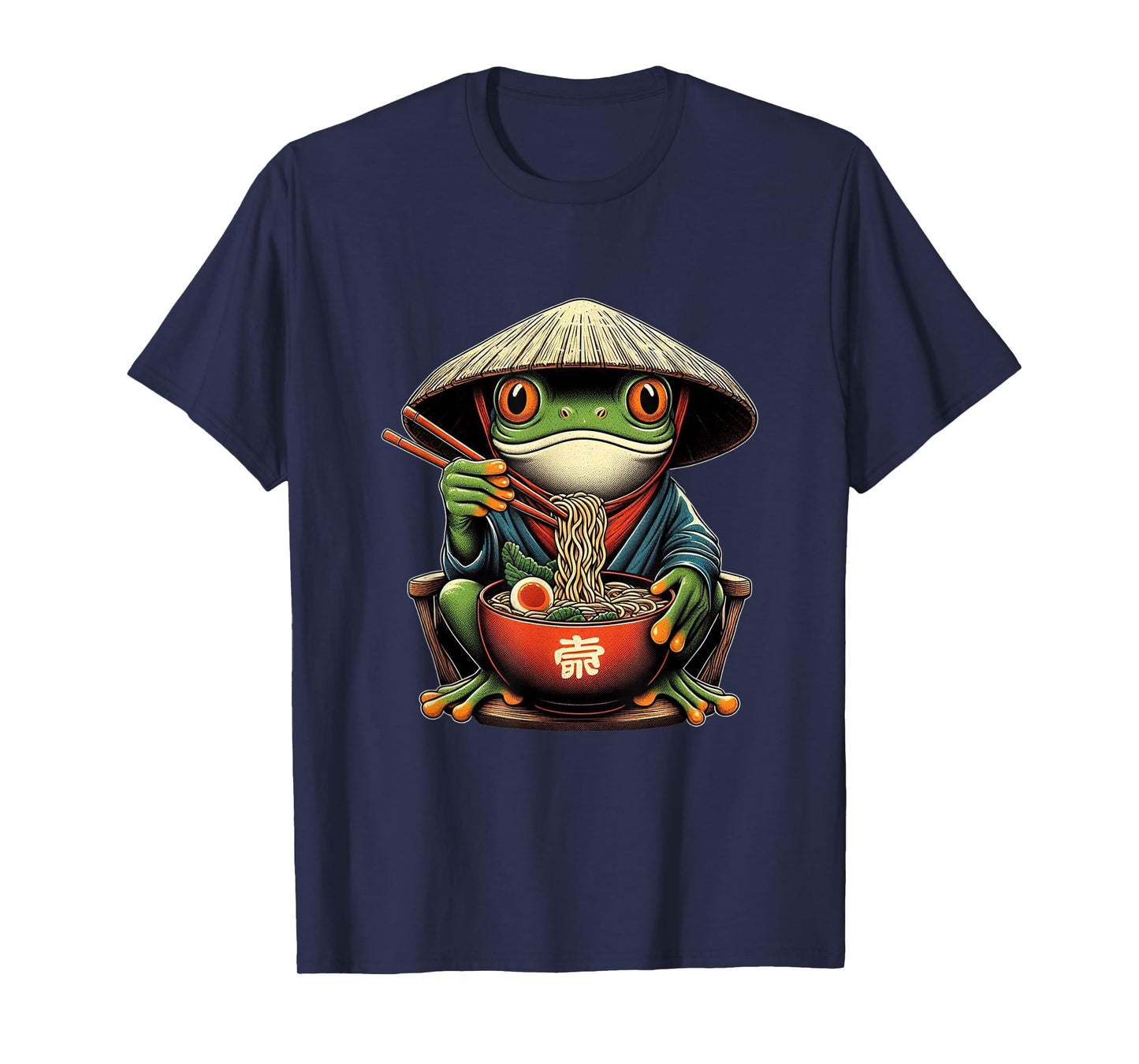 Frog Eating Ramen Kawaii Neko Japanese Noodles Anime Lovers T-Shirt