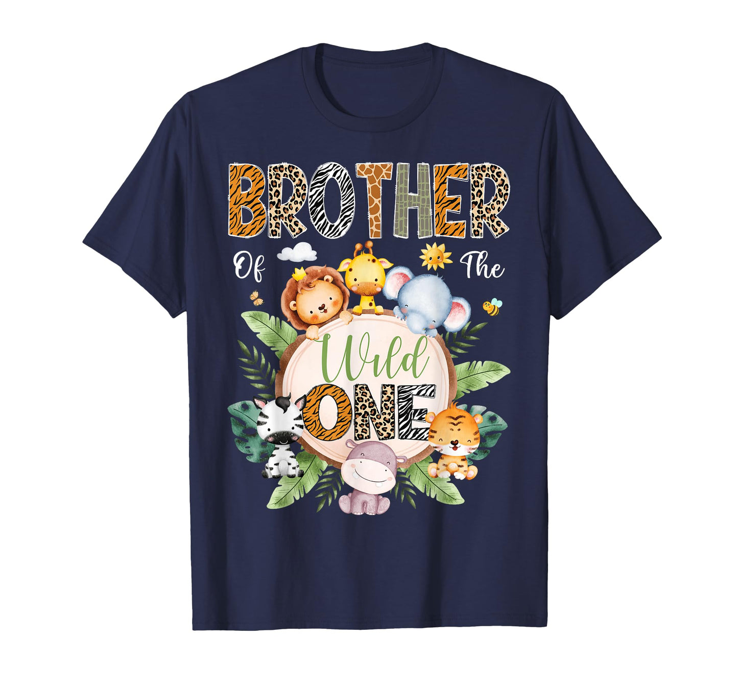 Brother Of The Wild One 1St Birthday Safari Jungle Animal T-Shirt