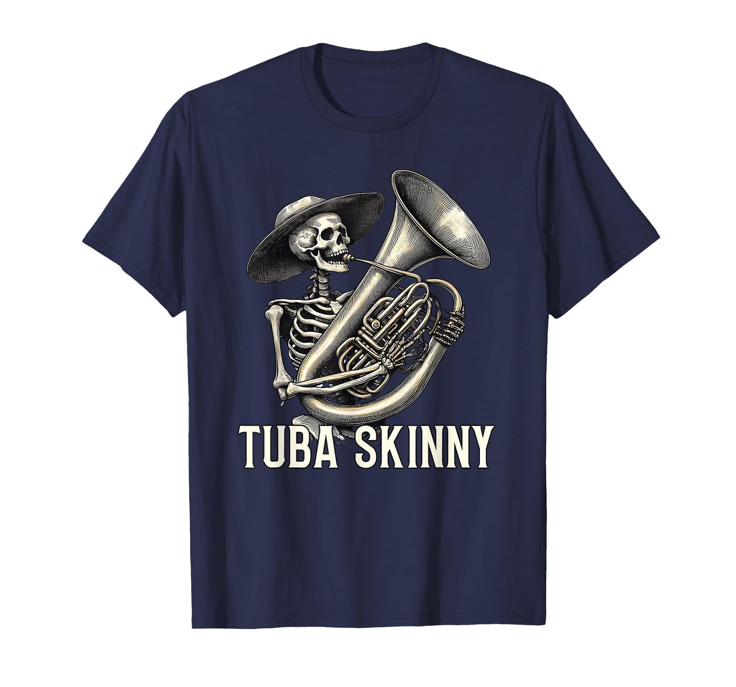 Tuba Skinny Skeleton Jazz Band Vintage Music Graphic Tee T-Shirt