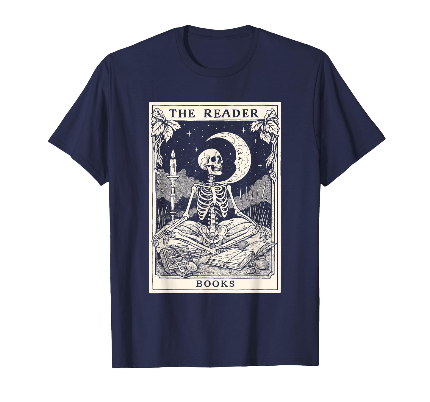 The Reader Tarot Card Skeleton Reading Halloween T-Shirt