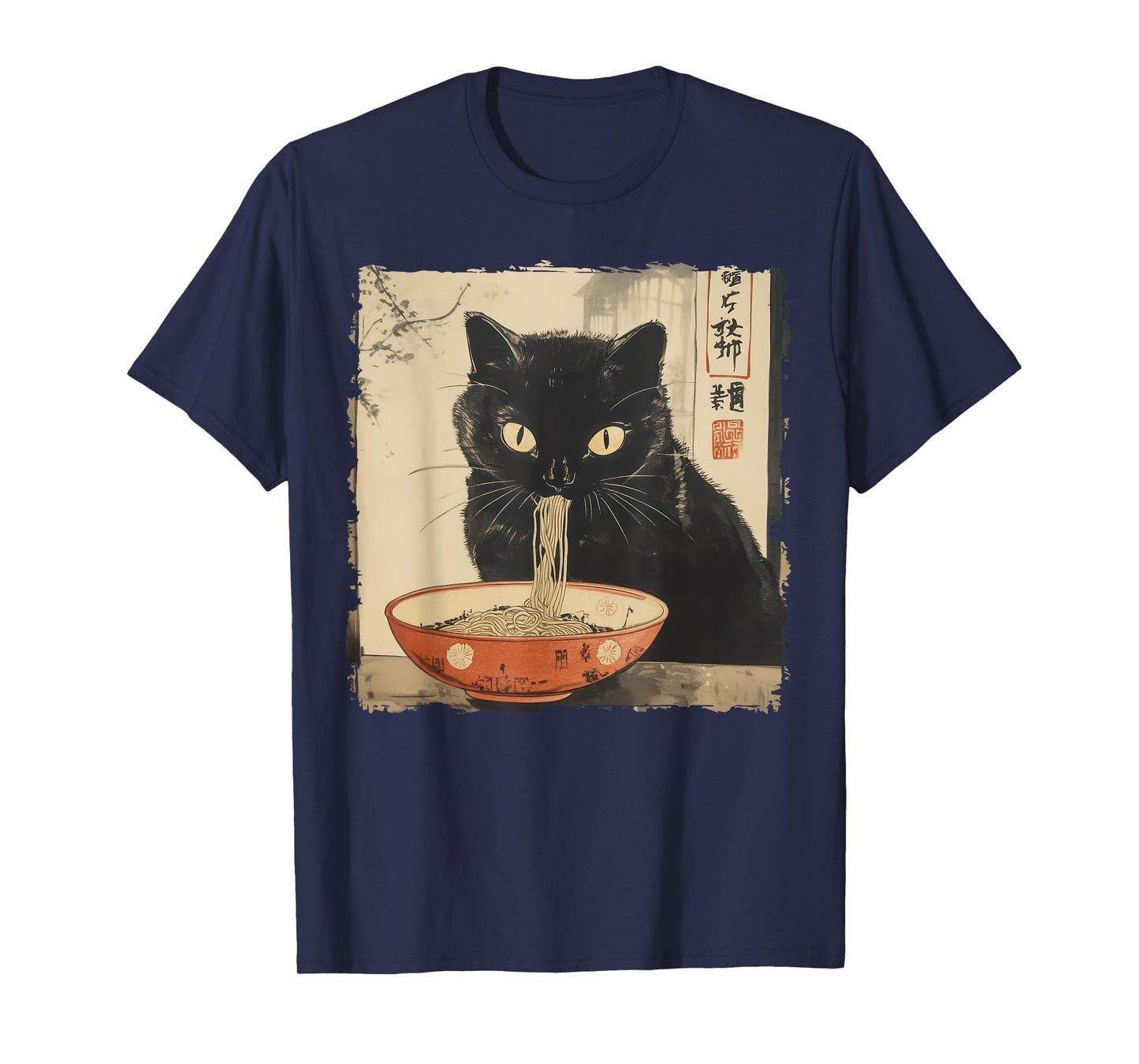 Cat Ramen Noodle Japanese Art Anime Manga Kawaii Cat T-Shirt