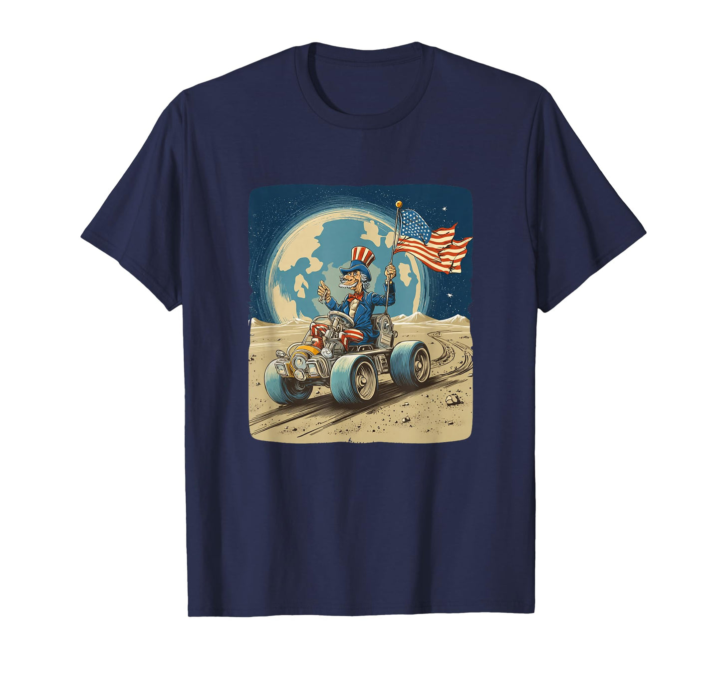Patriotic Space Costume with Moon Vehicle and US Colors T-Shirt