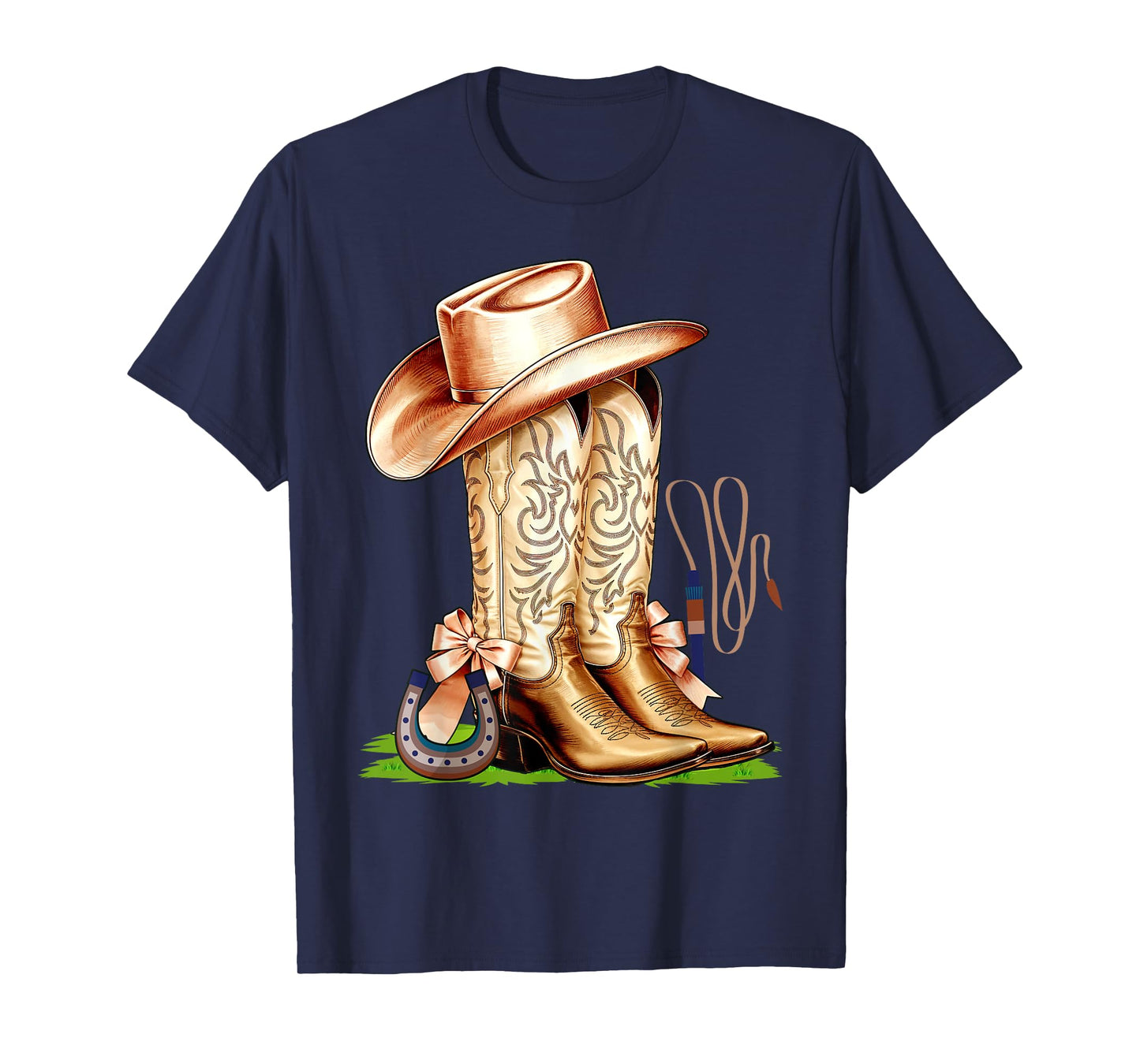 Coquette Pink Bow Cowboy Boots Cute Teen Girls, Women T-Shirt