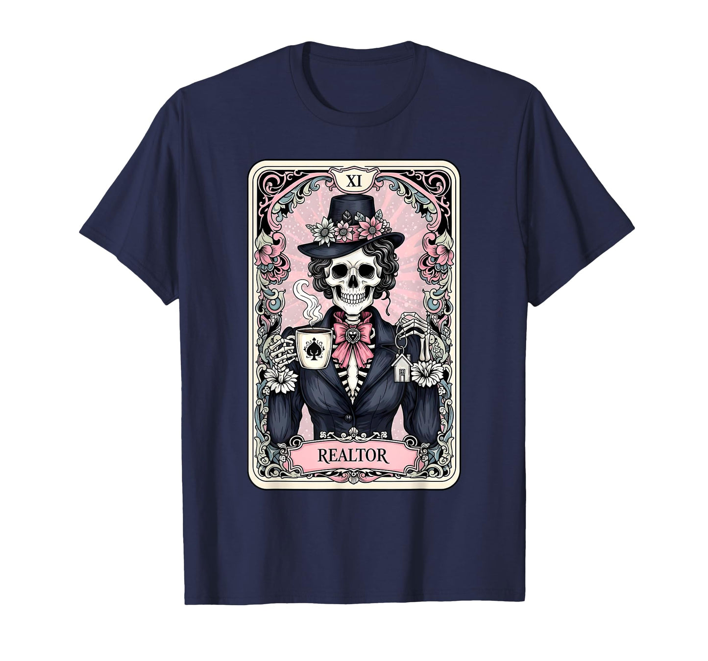 Realtor Skeleton Tarot Card Witch Vibes Astrology Realtor T-Shirt