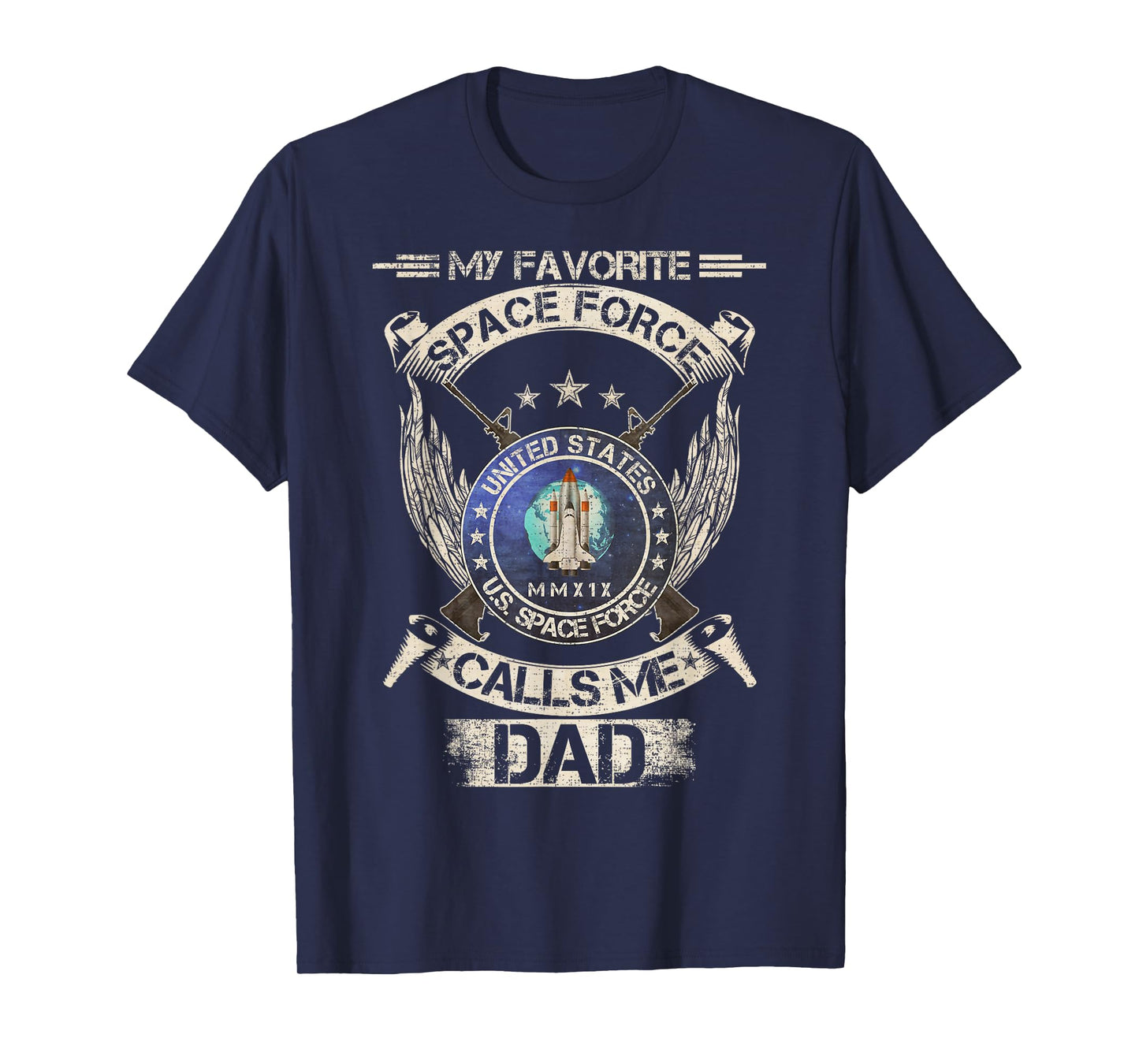 Vintage My Favorite US Space Force Veteran Calls Me Dad T-Shirt