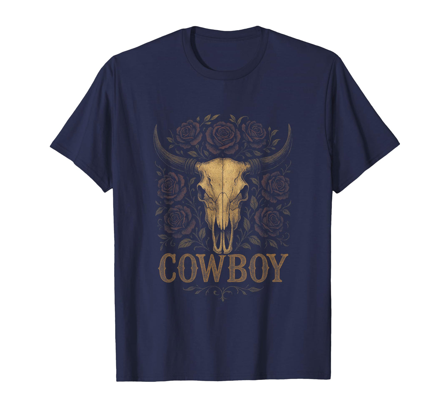 Cowboy - Skull Rodeo Western Vintage T-Shirt