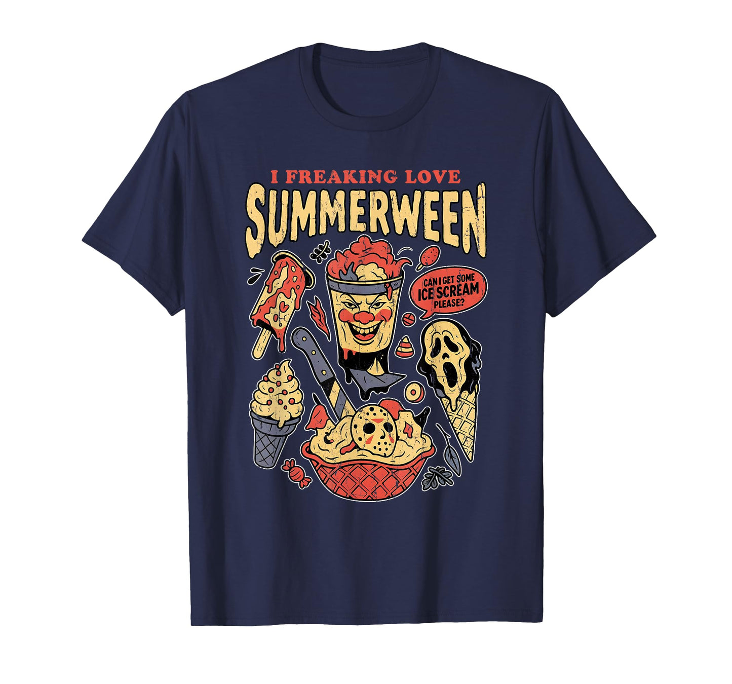 I Freaking Love Summerween, Can I Get Some Ice Cream Please T-Shirt