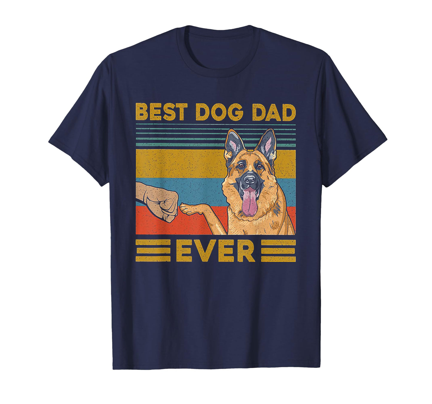 Best Dog Dad Ever German Shepherd Retro Vintage T-Shirt