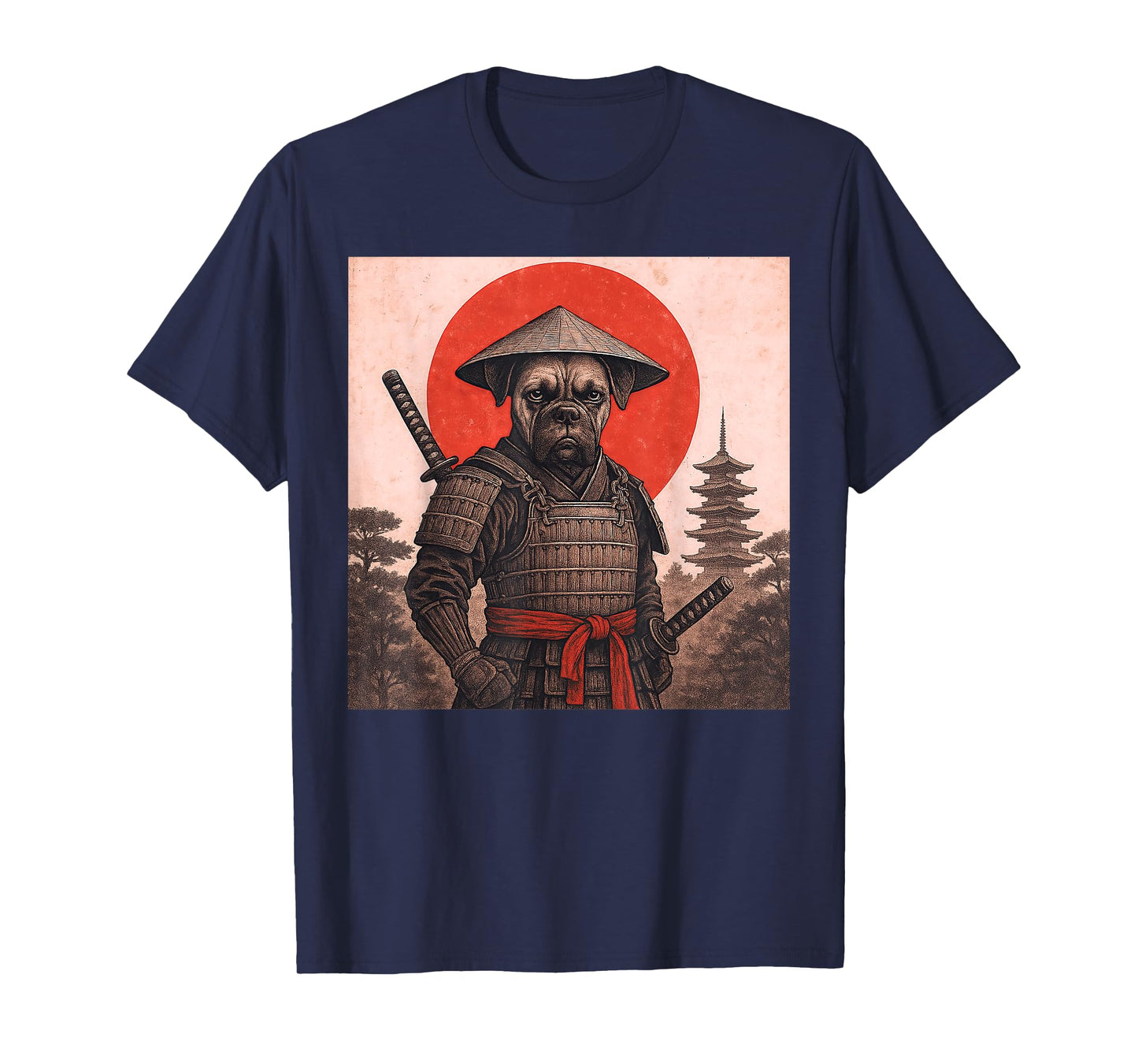 Boxer Dog Samurai Warrior Vintage Japanese Ukiyo-e Dog Lover T-Shirt