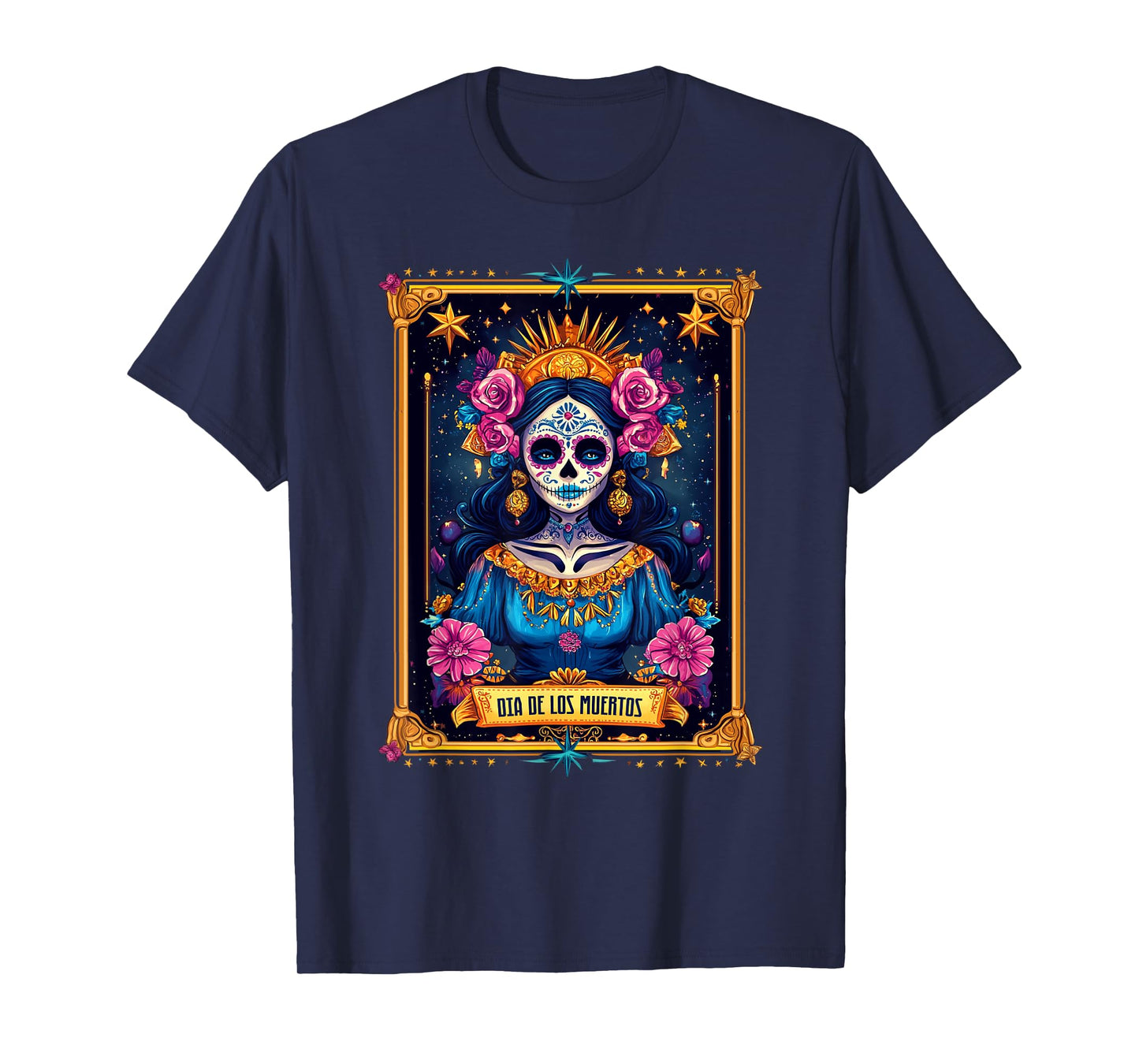 Tarot Card Dia De Los Muertos Woman La Catrina Day Of Dead T-Shirt