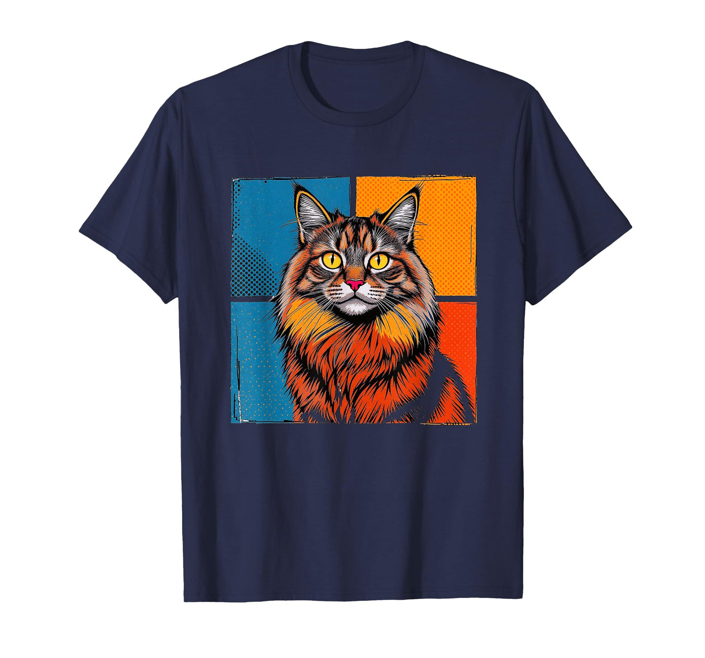 Norwegian Forest Cat Pop Art Funny for Cat Owners and Lovers T-Shirt