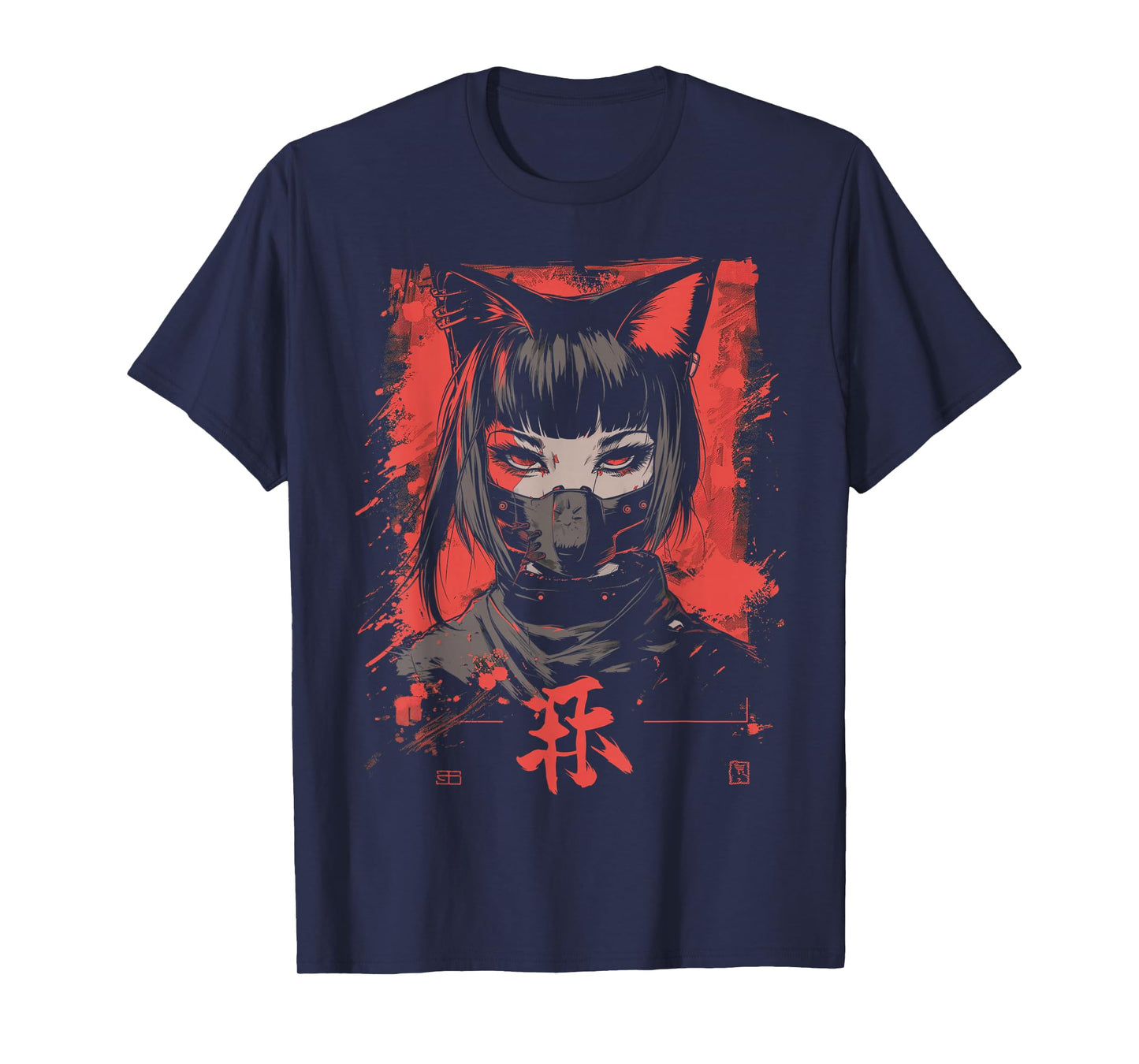 Anime Manga Punk Neko Cat Girl | Cyberpunk Japanese Harajuku T-Shirt