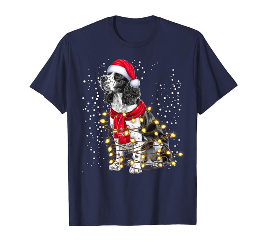 English Springer Spaniel dog Ugly Christmas Dog Xmas Men Women Kids T-Shirt