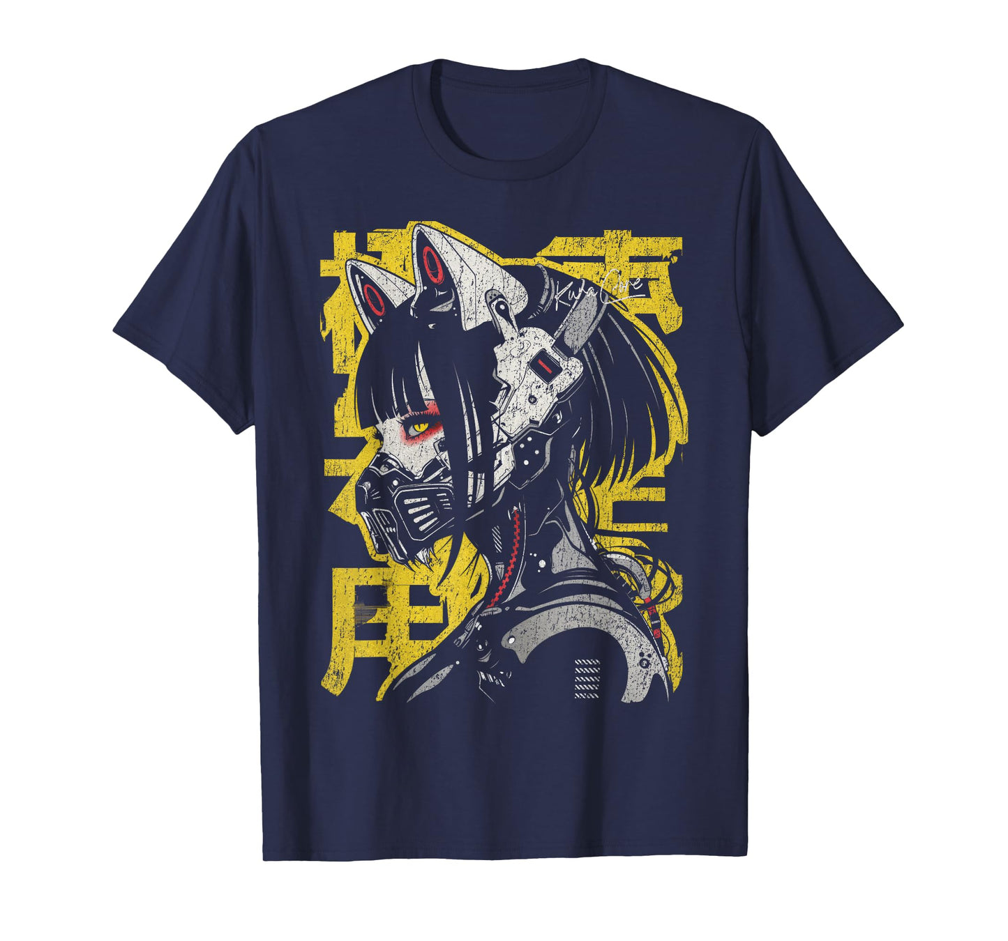 Japanese Streetwear Cyberpunk Y2K Techwear Neko Manga Anime T-Shirt