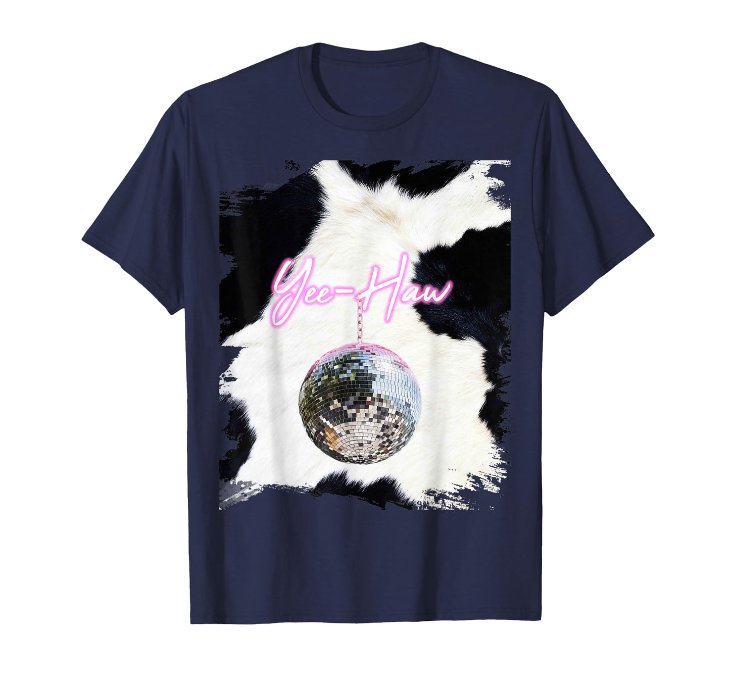 Pink Cowgirl Disco Ball Cowboy Yee-Haw T-Shirt