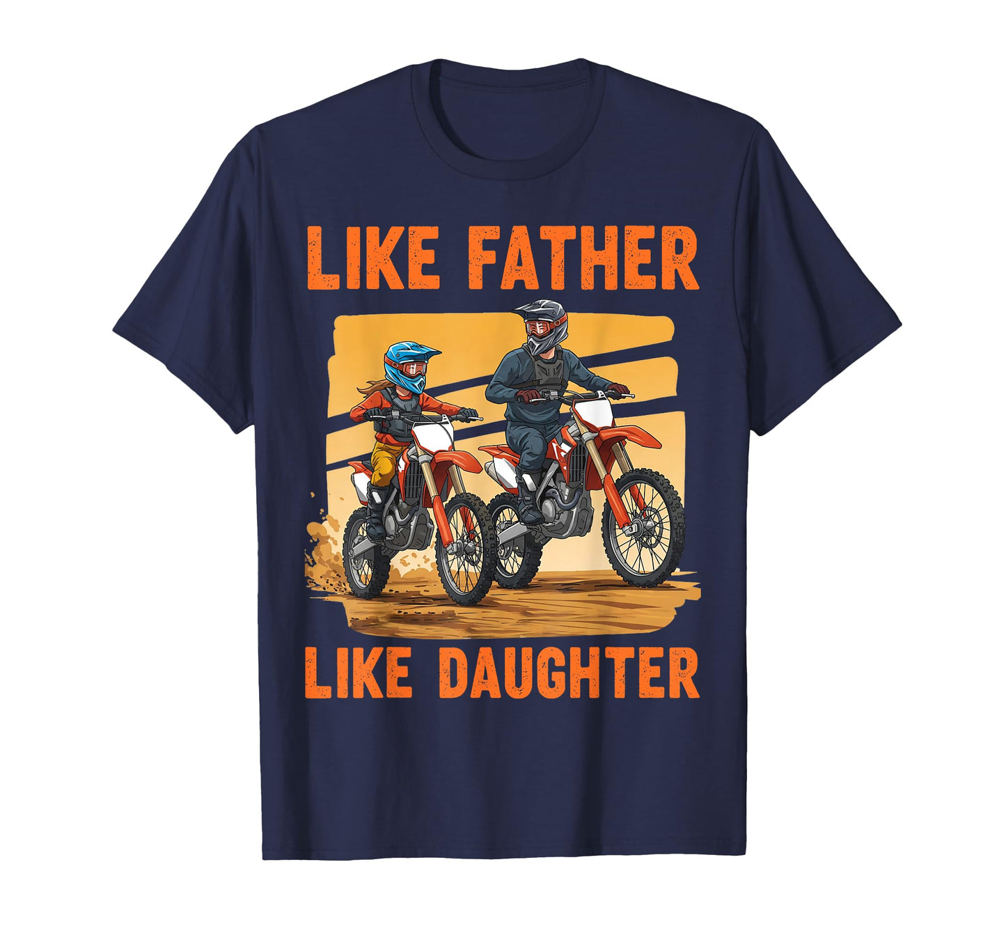Like Father Daughter Dirt Bike Motocross Matching Graphic T-Shirt