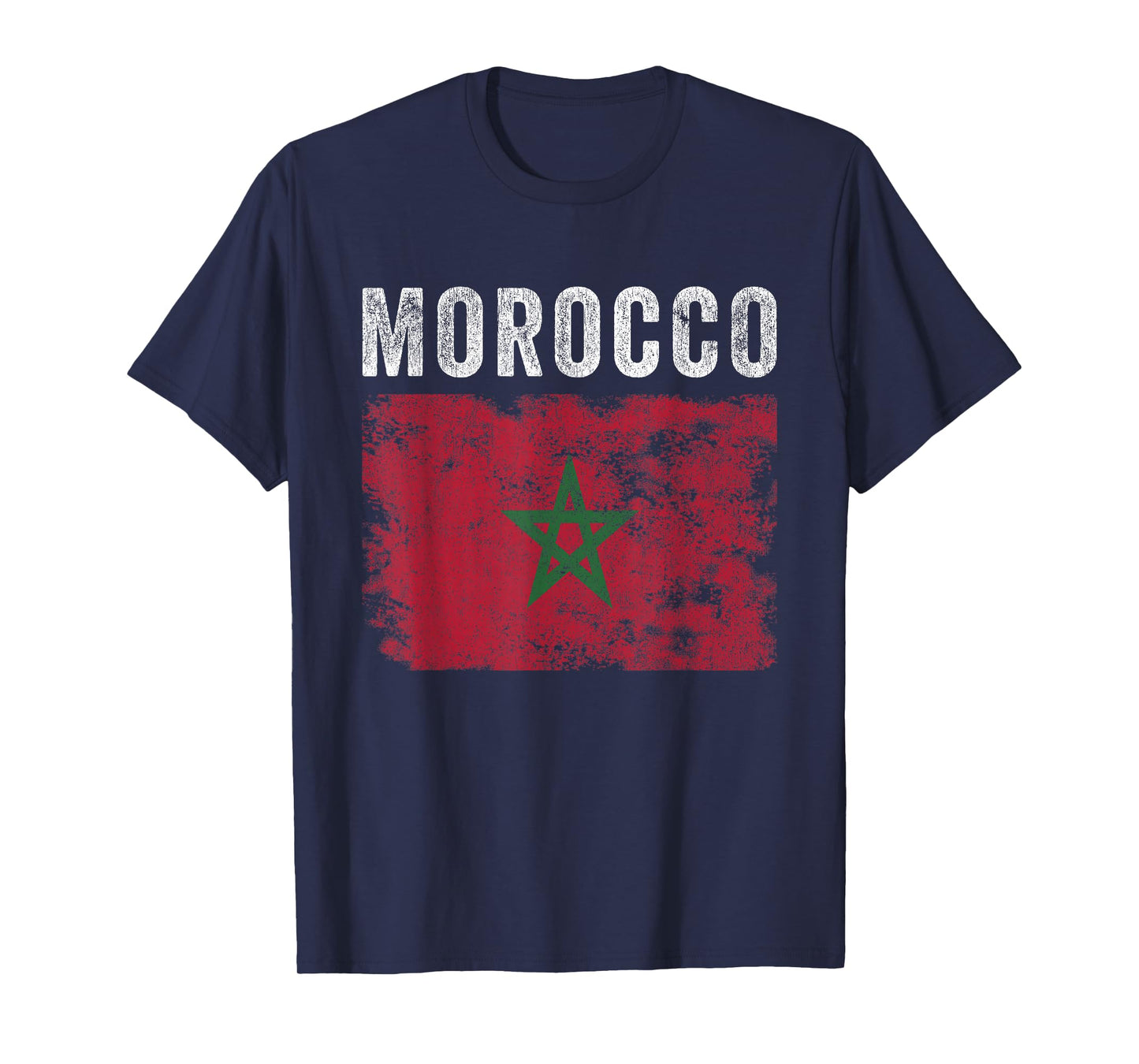 Morocco Flag Distressed - Men Women Kids - Moroccan Flag T-Shirt