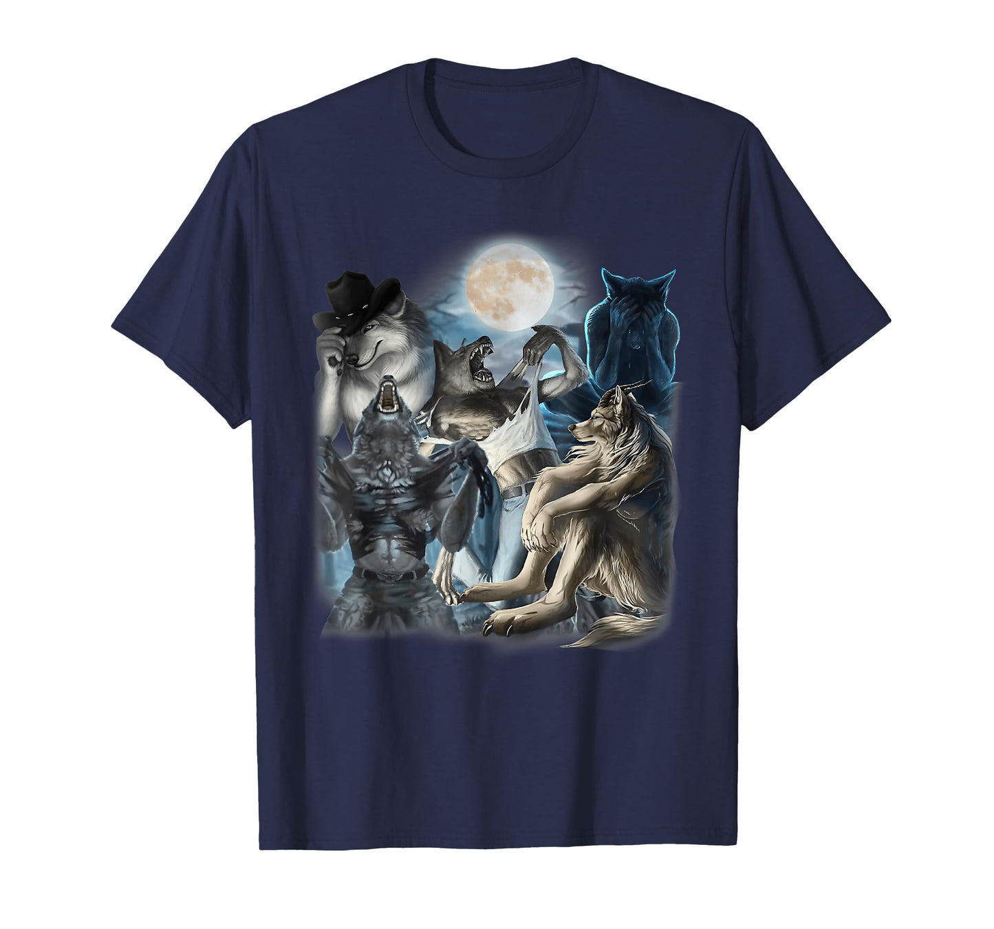 Edgy Wolf Wolves Howling Funny Oddly Specific Dank Meme T-Shirt