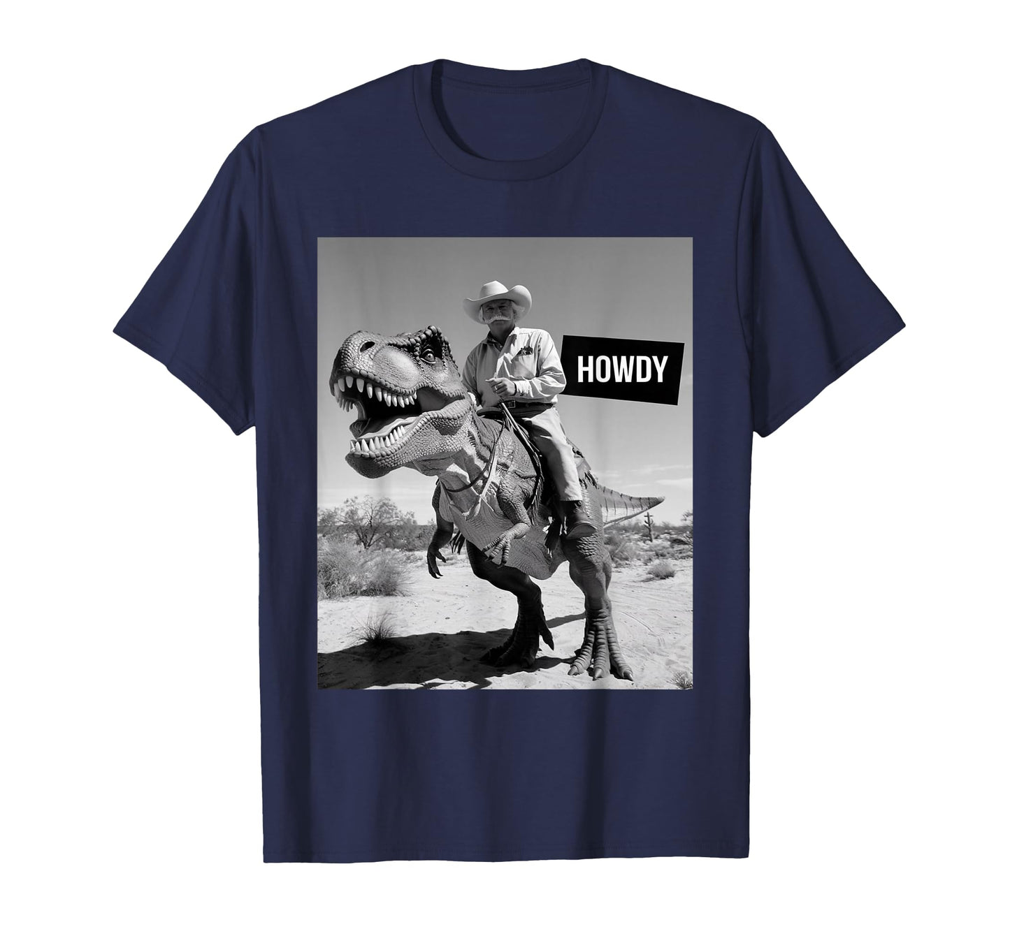Funny Country Cowboy Riding Dinosaur Howdy T-Shirt
