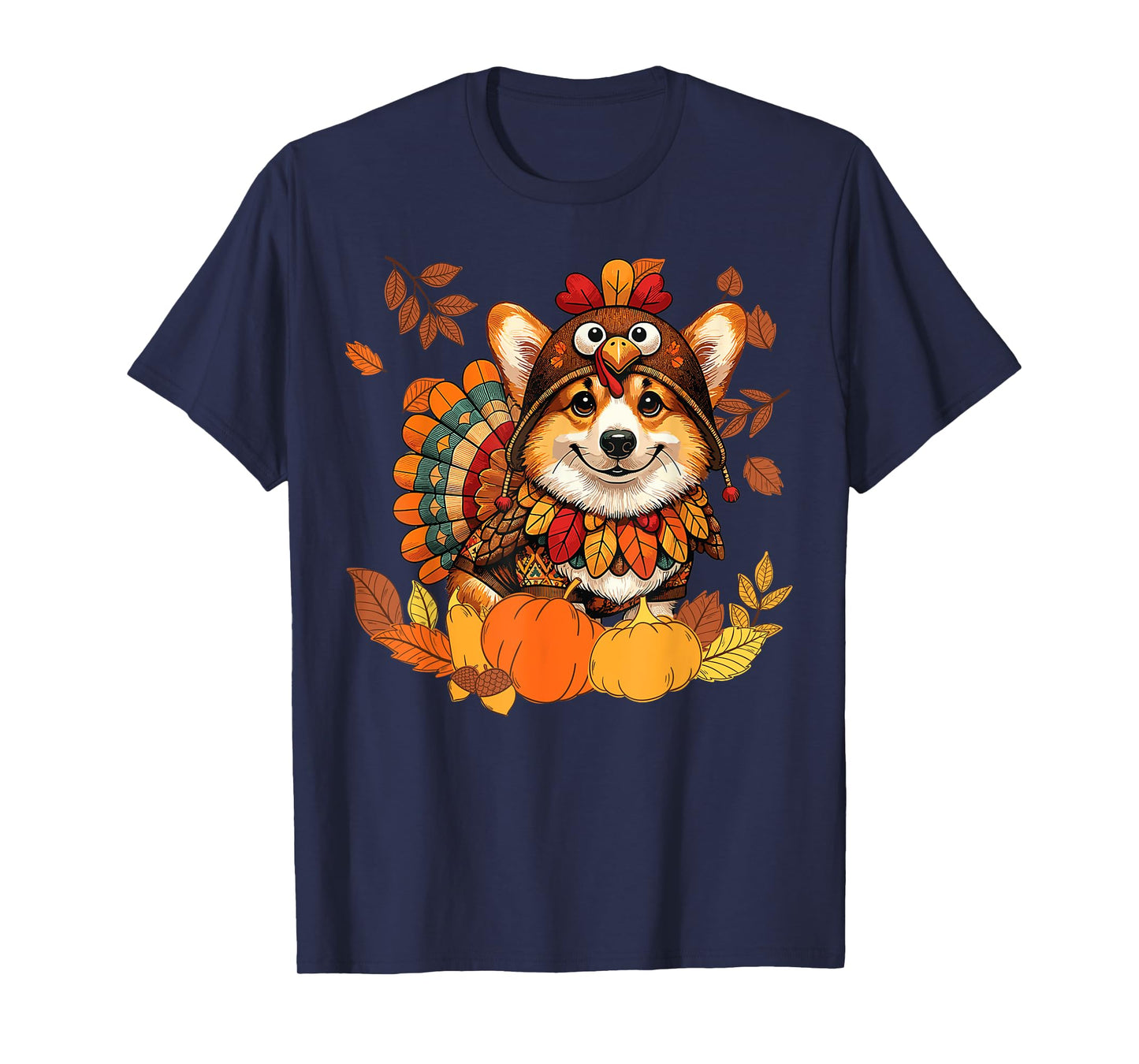 Corgi Dog Turkey Thanksgiving Costume Women Men Kids Toddler T-Shirt