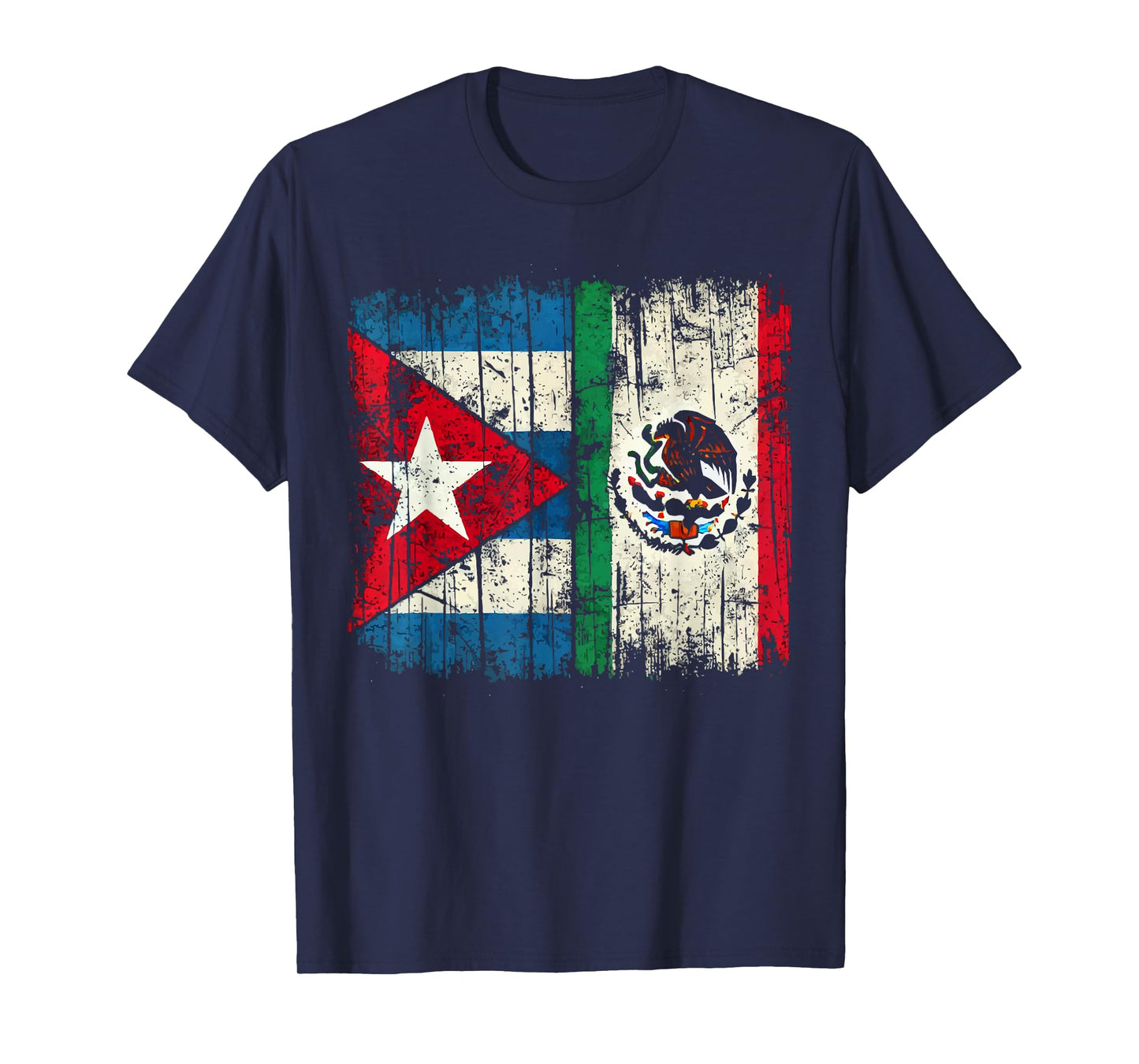 Half Cuban Half Mexican Country Mexico Flag Cuba T-Shirt