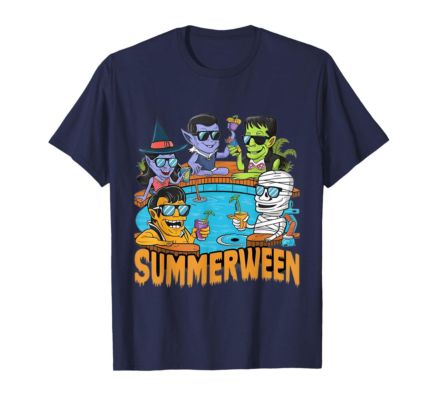 Summerween Halloween Spooky Monster T-Shirt for Men Women Kids