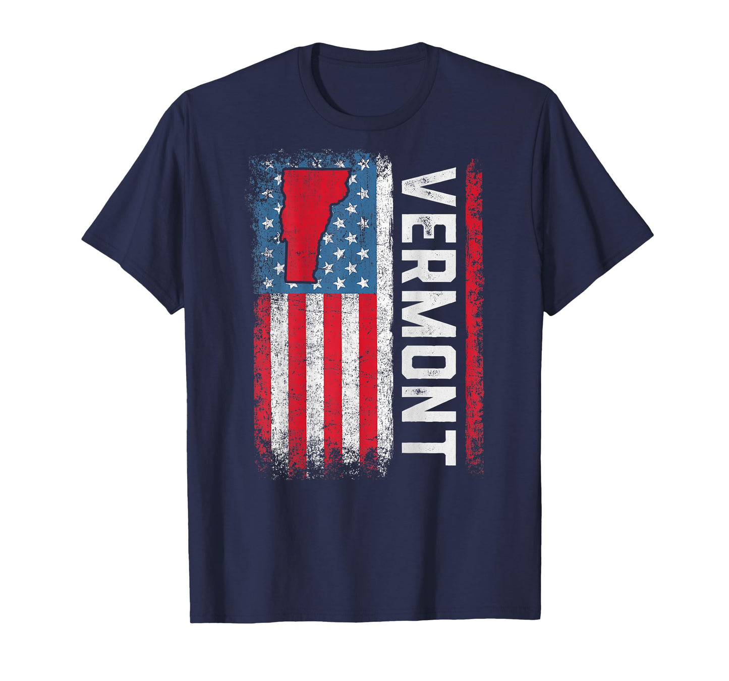 Vintage Vermont State USA Flag Shirt Vermont (On Back) T-Shirt