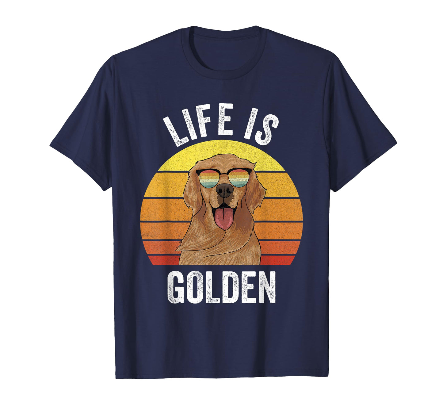Retro Life is Golden Shirt Golden Retriever Gifts Funny Dog T-Shirt