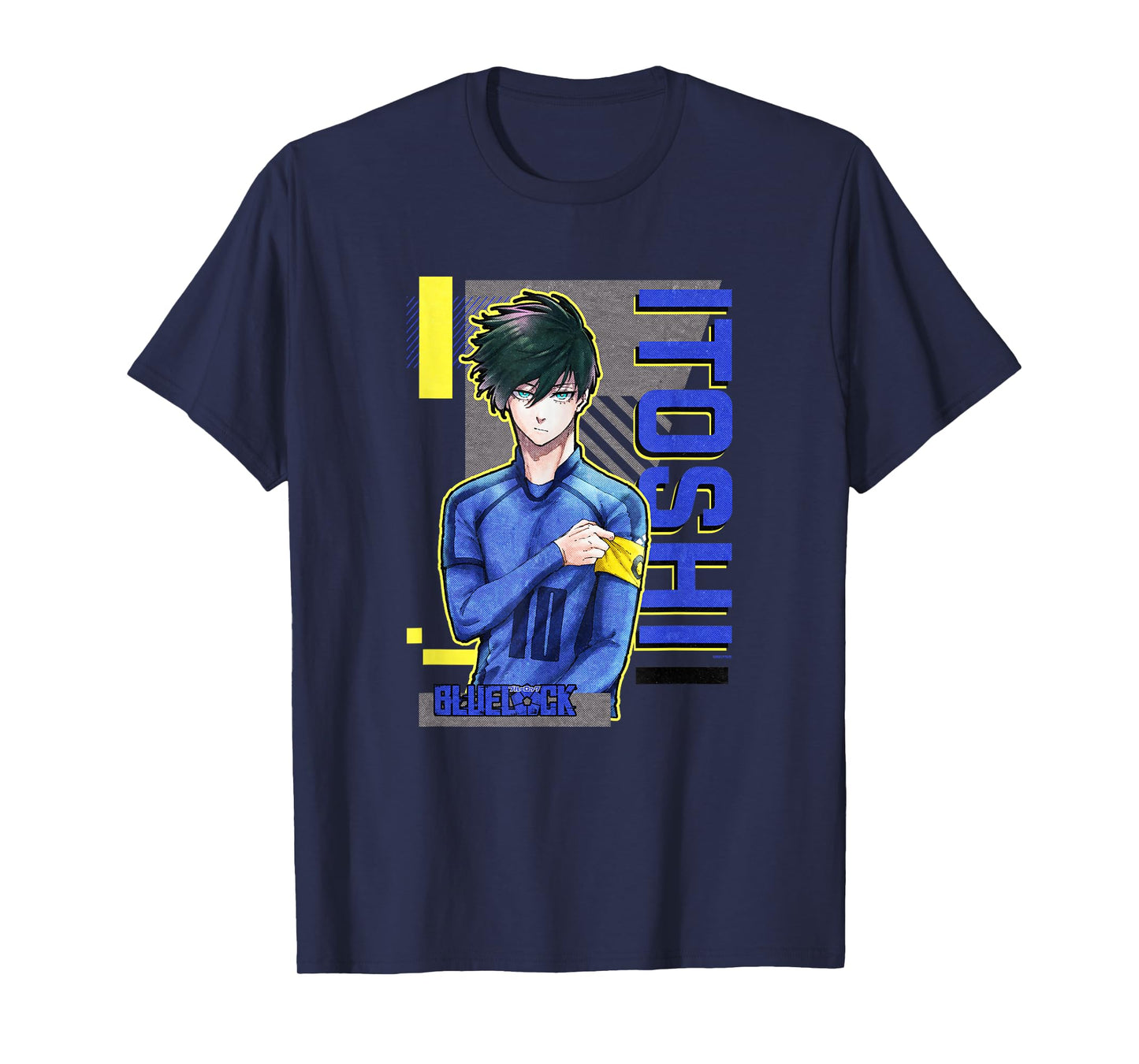 Blue Lock Rin Itoshi The Captain Big Chest Neon Portrait T-Shirt