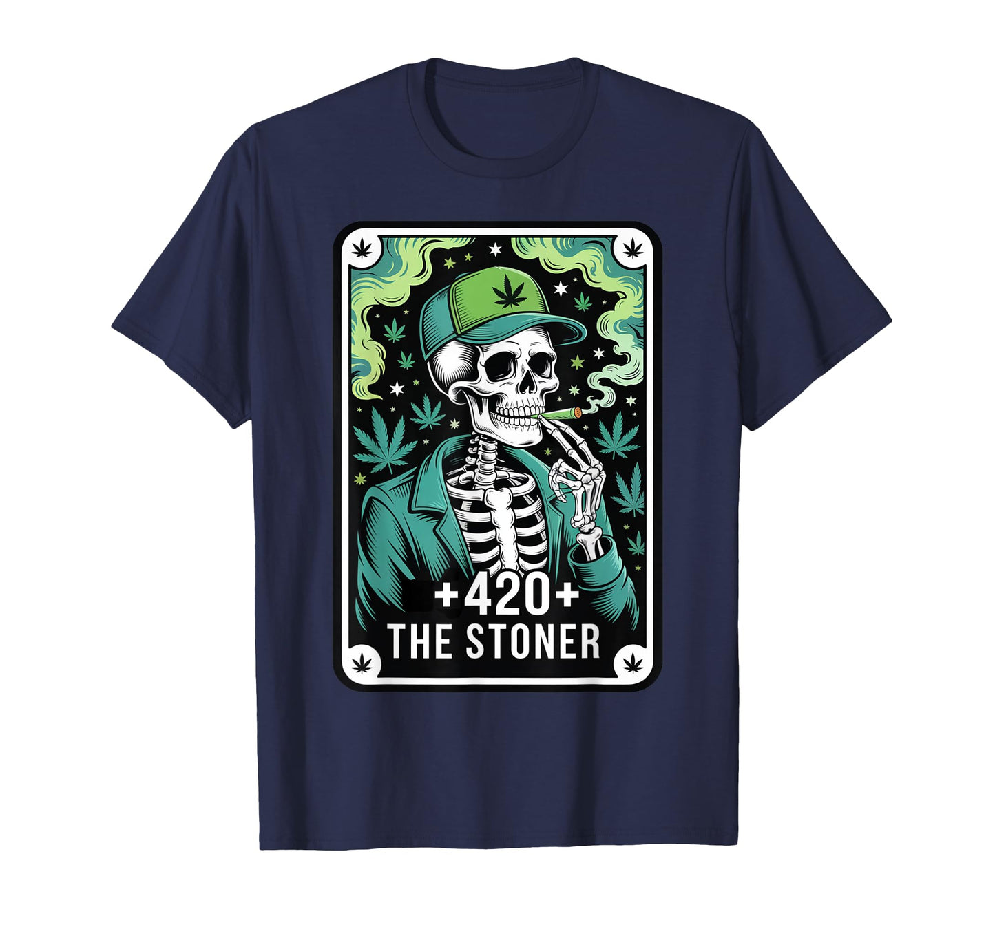 The Stoner Tarot Card Skeleton 420 Cannabis Weed Lover T-Shirt