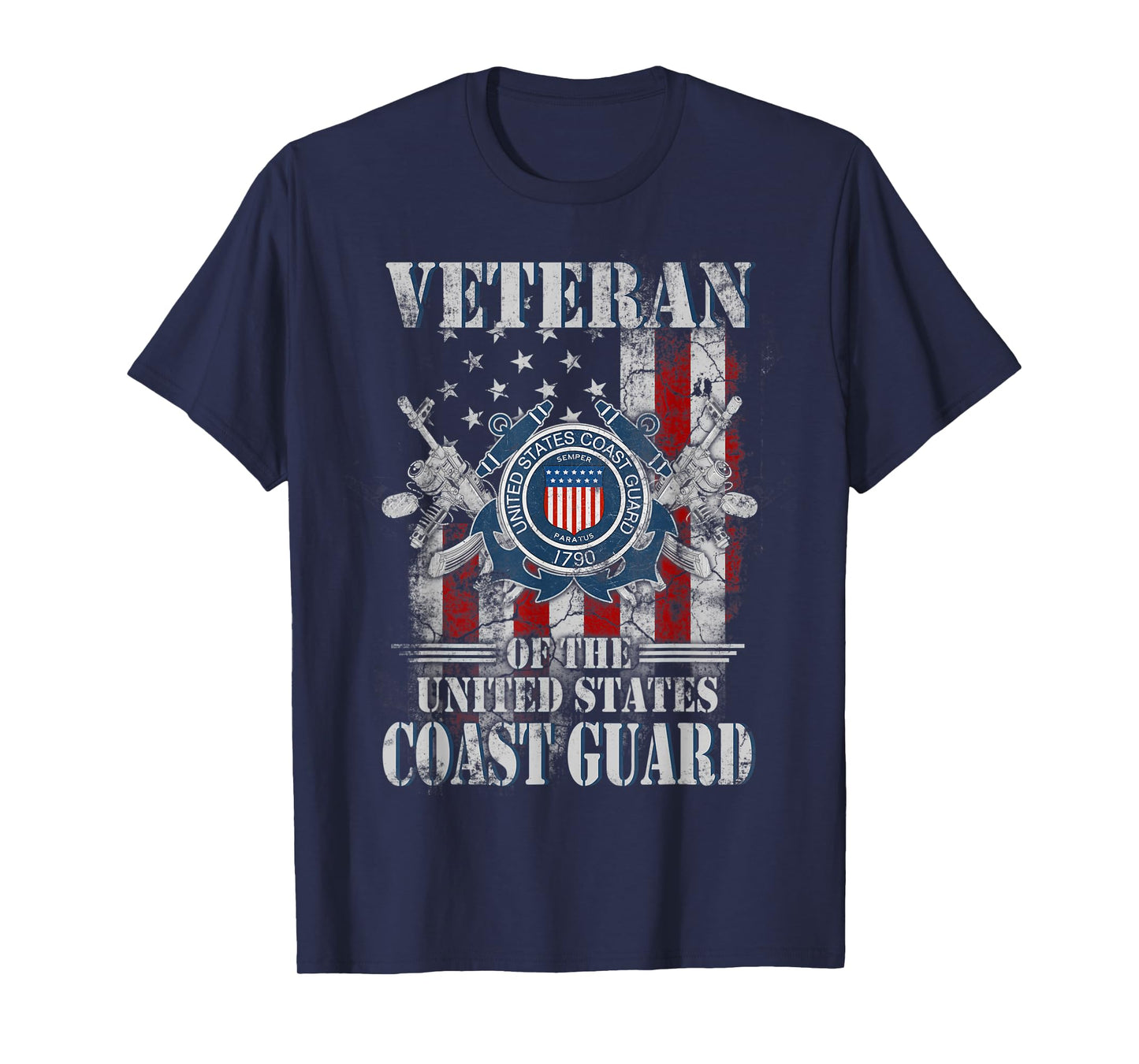 Proud US Coast Guard Veteran Vintage Black 3X-Large Classic Fit Crew Neck Short Sleeve T-Shirt