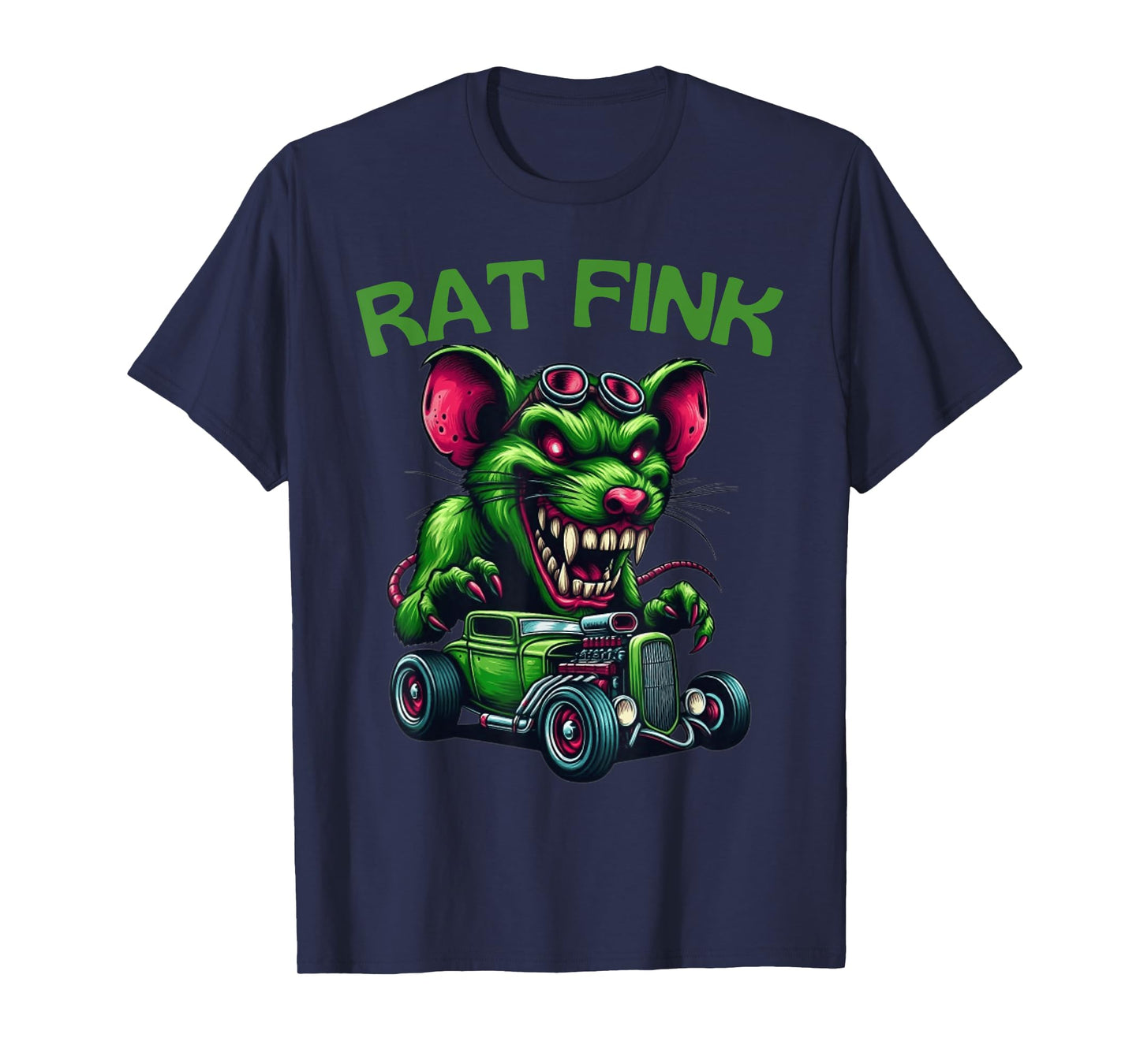 Rat Fink Funny RatFink Cartoon Hot Rod, Cool Spooky Rat T-Shirt