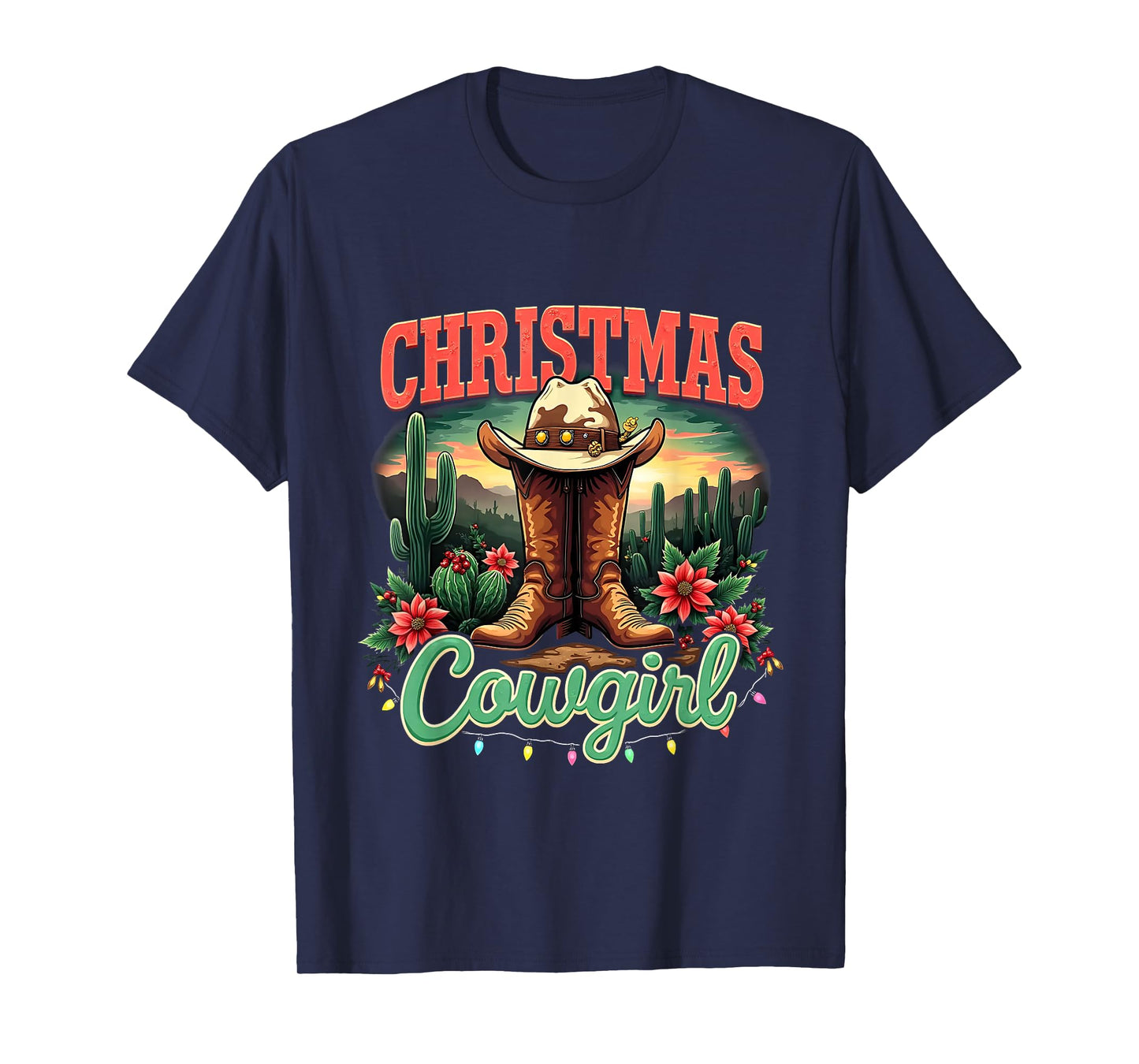 Cowgirl Let’s Go Girls Howdy Christmas Y'all Xmas Coquette T-Shirt