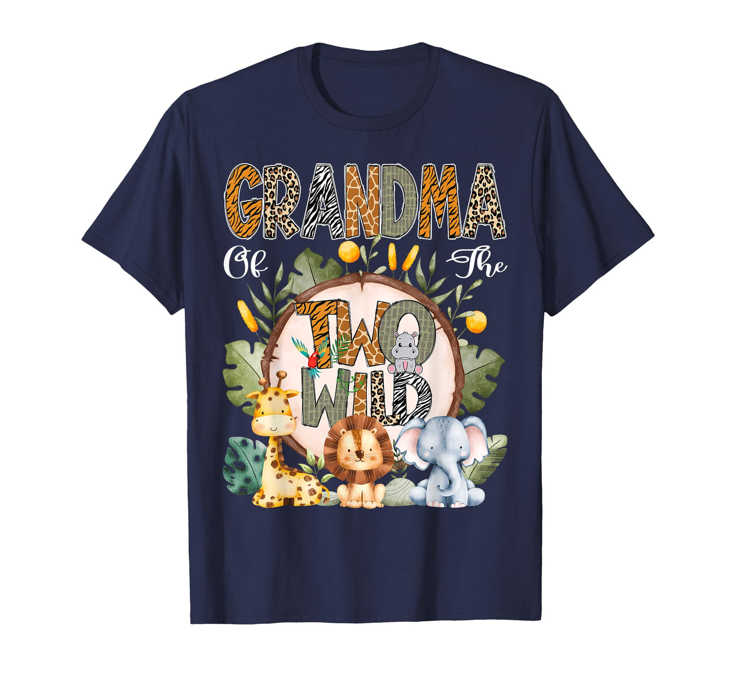 Grandma Of The Two Wild Animal Safari 2Nd Birthday Party T-Shirt