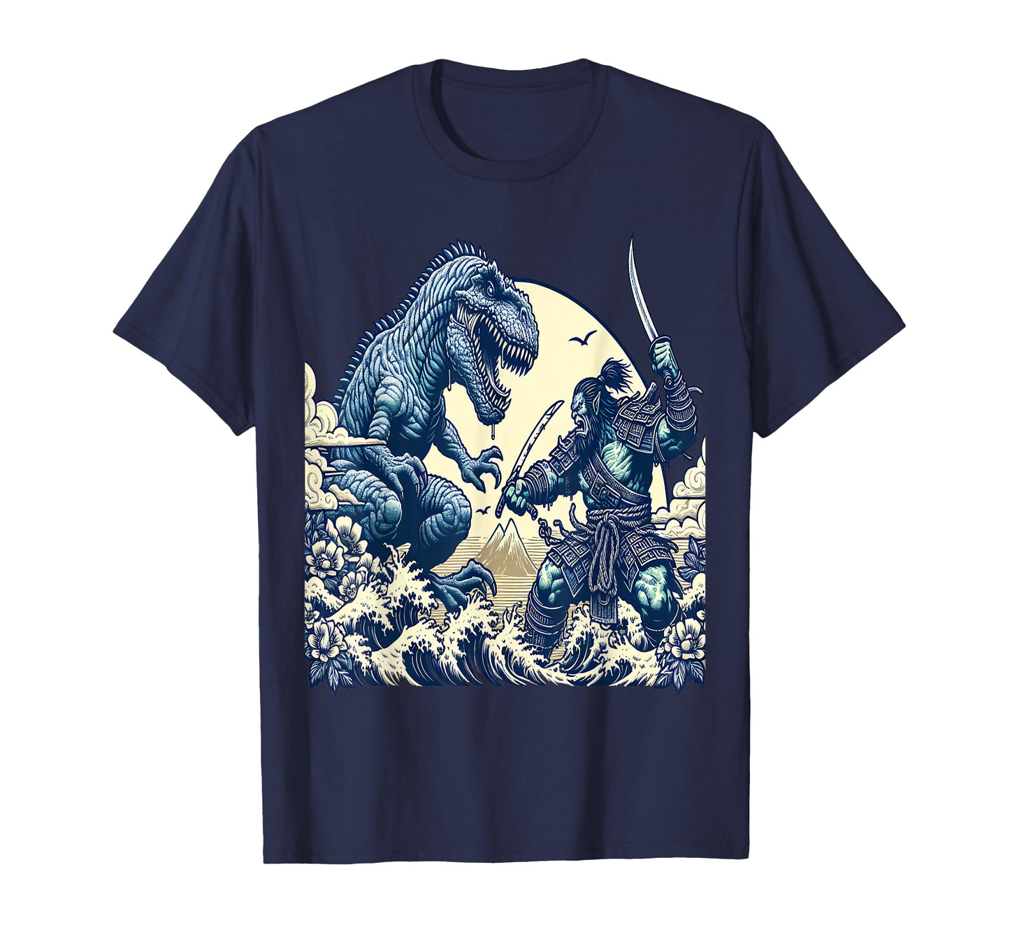 Orc Fighting T-Rex Japanese Vintage Funny T-Shirt