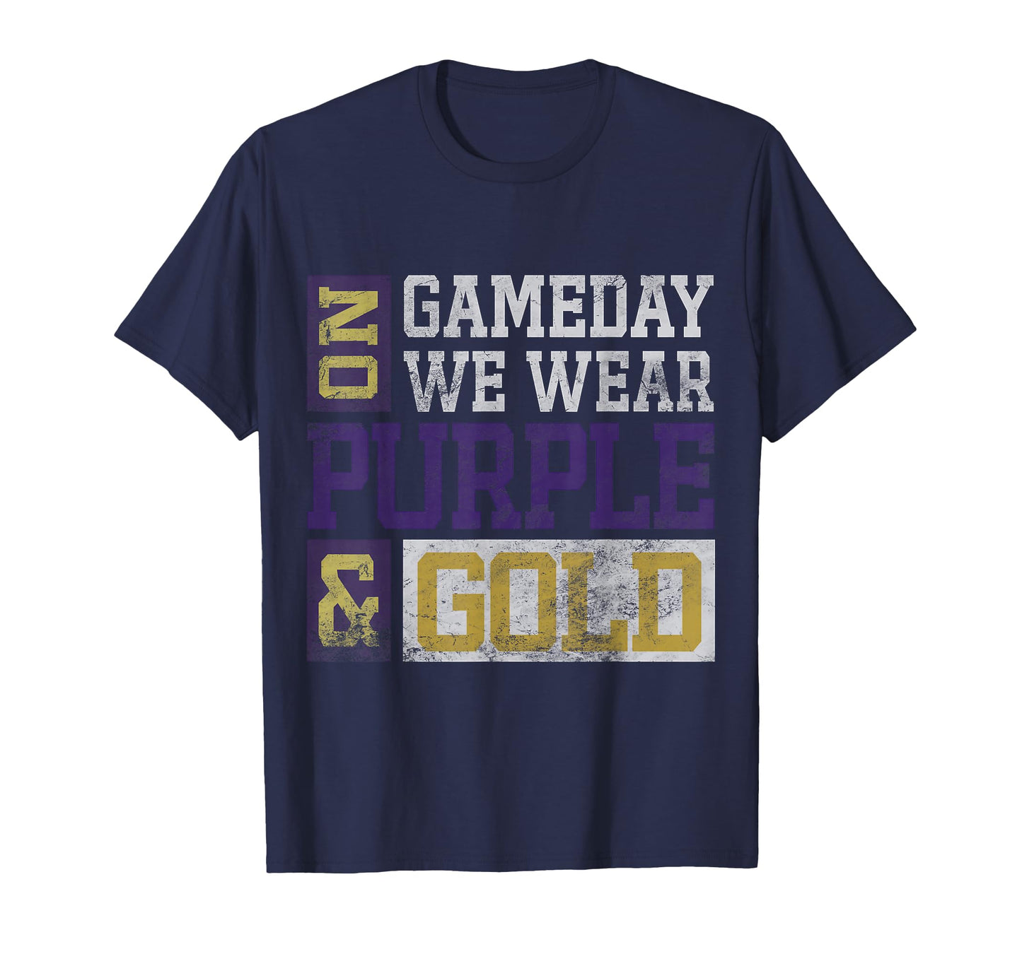 On Gameday We Wear Purple and Gold, Football Season Matching T-Shirt