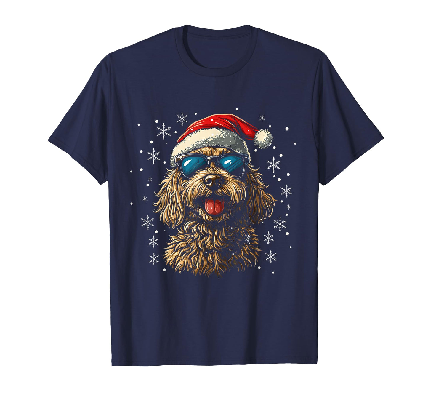 Goldendoodle Labradoodle Dog Santa Hat Funny Christmas T-Shirt