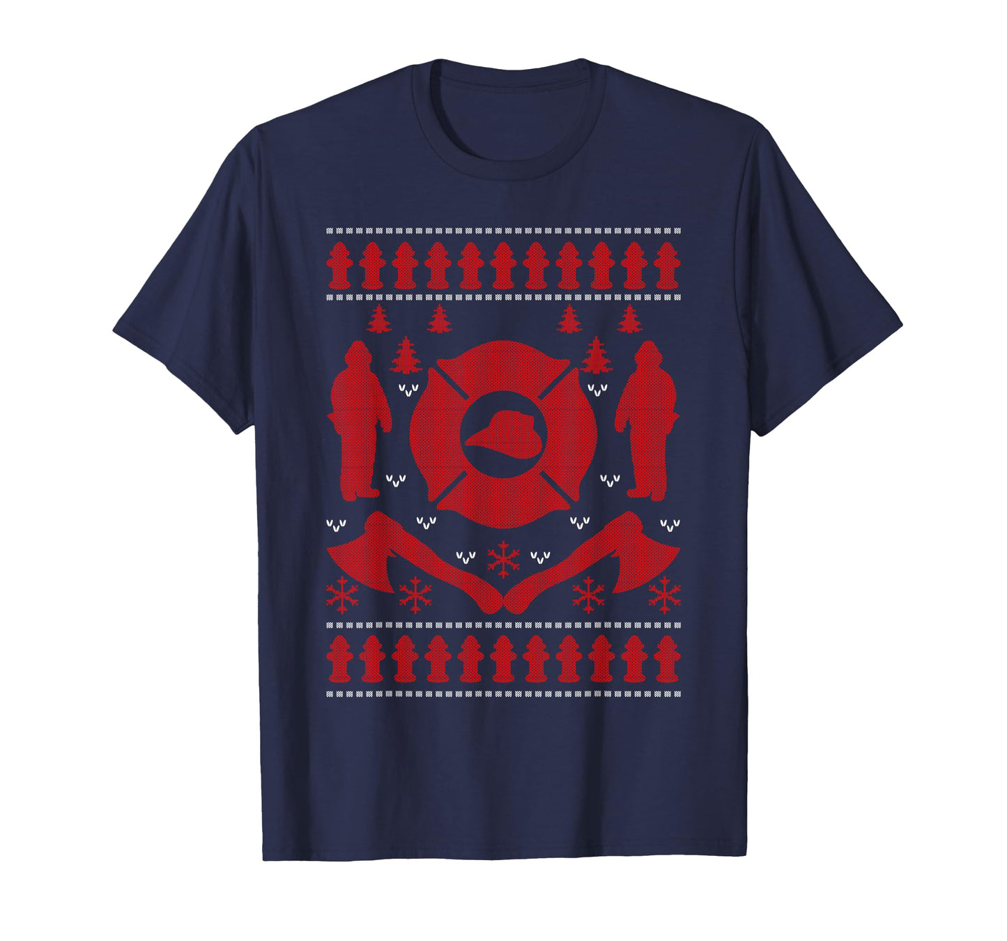 Firefighter Christmas Ugly Sweater Shirt | Gifts for Firemen T-Shirt