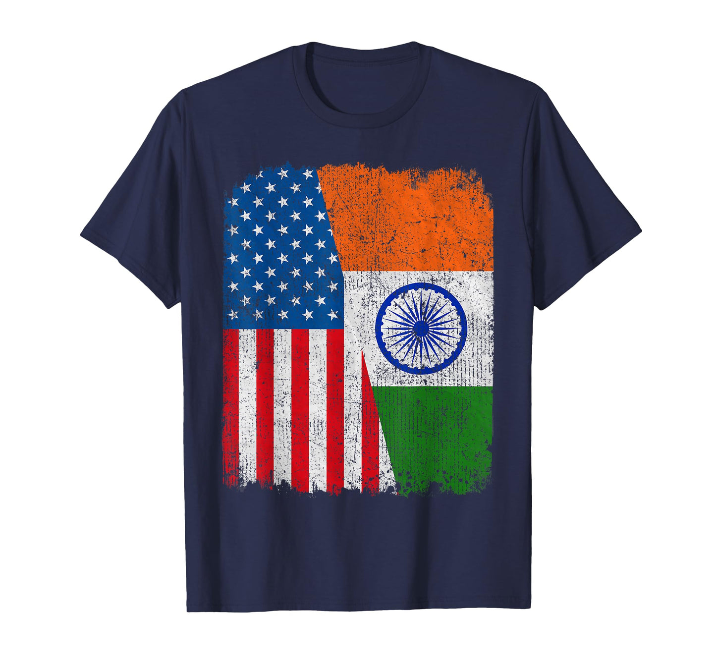 Indian American Flag Half USA India Root Proud T-Shirt