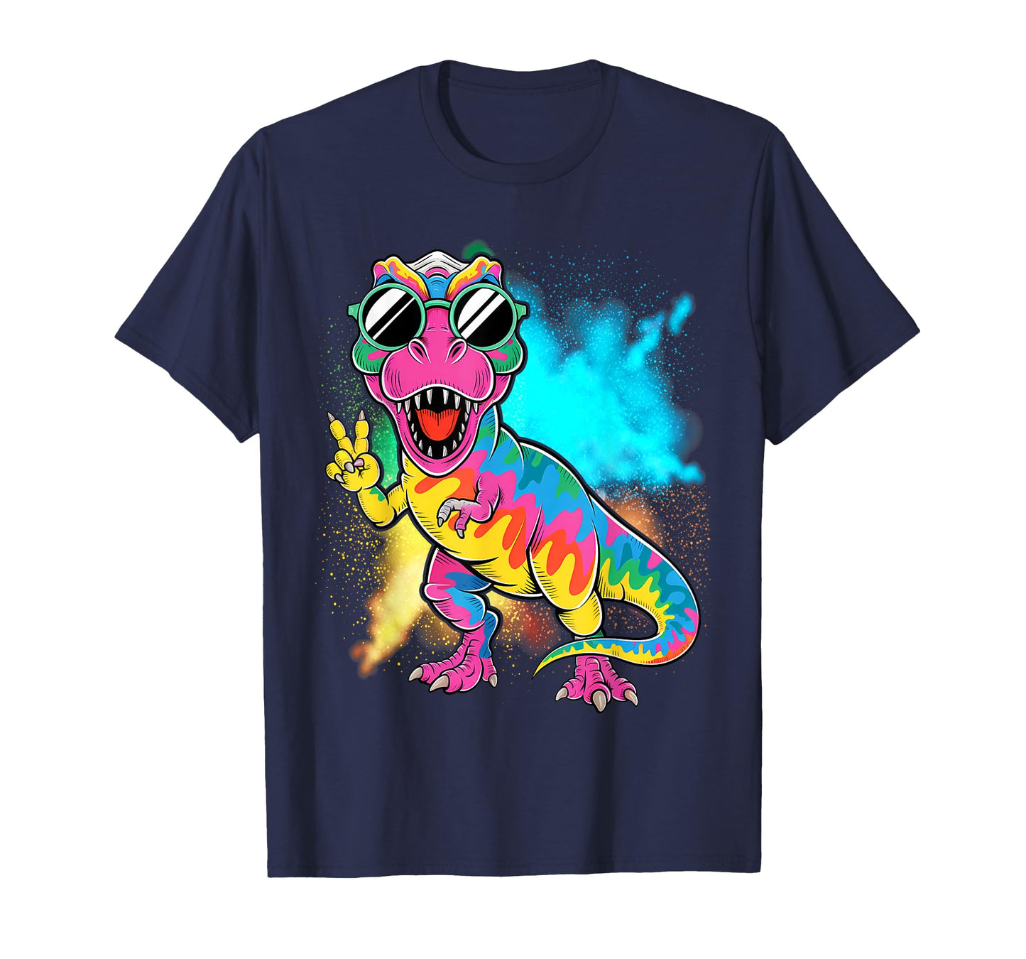 Tie-Dye Dinosaur Peace Sign Hippie Dinosaur T-Shirt