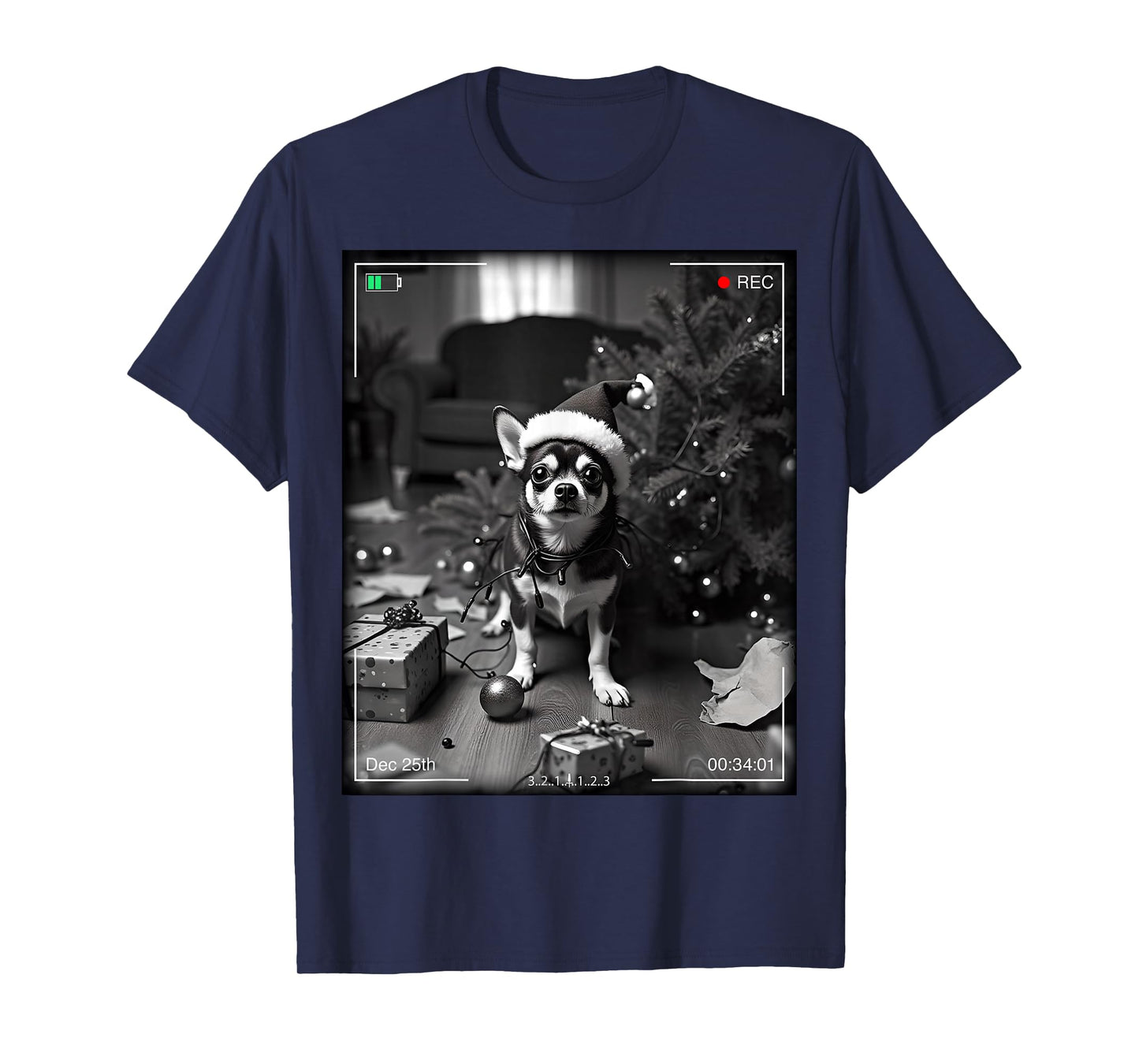 Christmas Chihuahua Caught On Camera T-Shirt