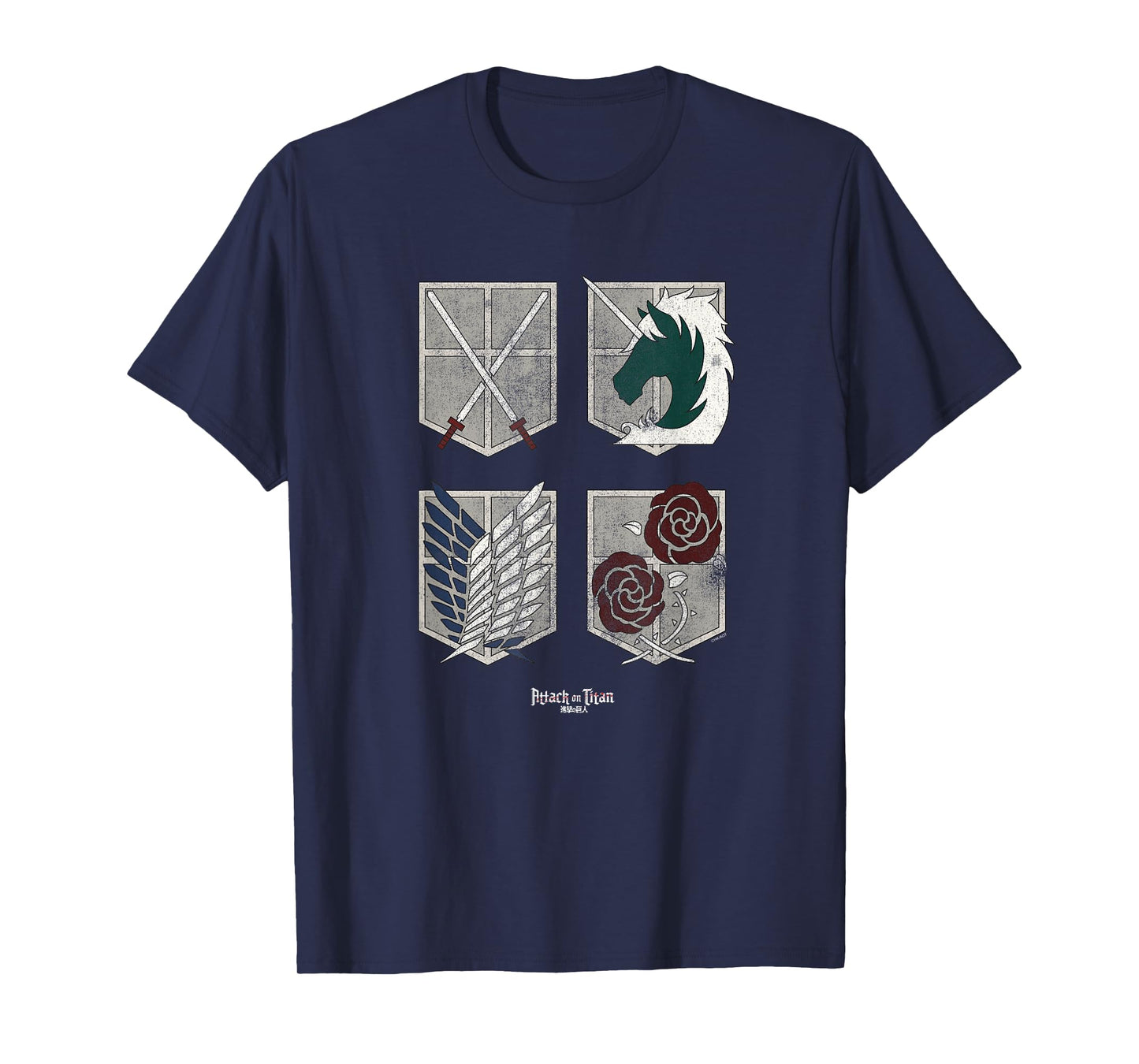 Attack on Titan Four Shields Trainee Military Corps Garrison T-Shirt