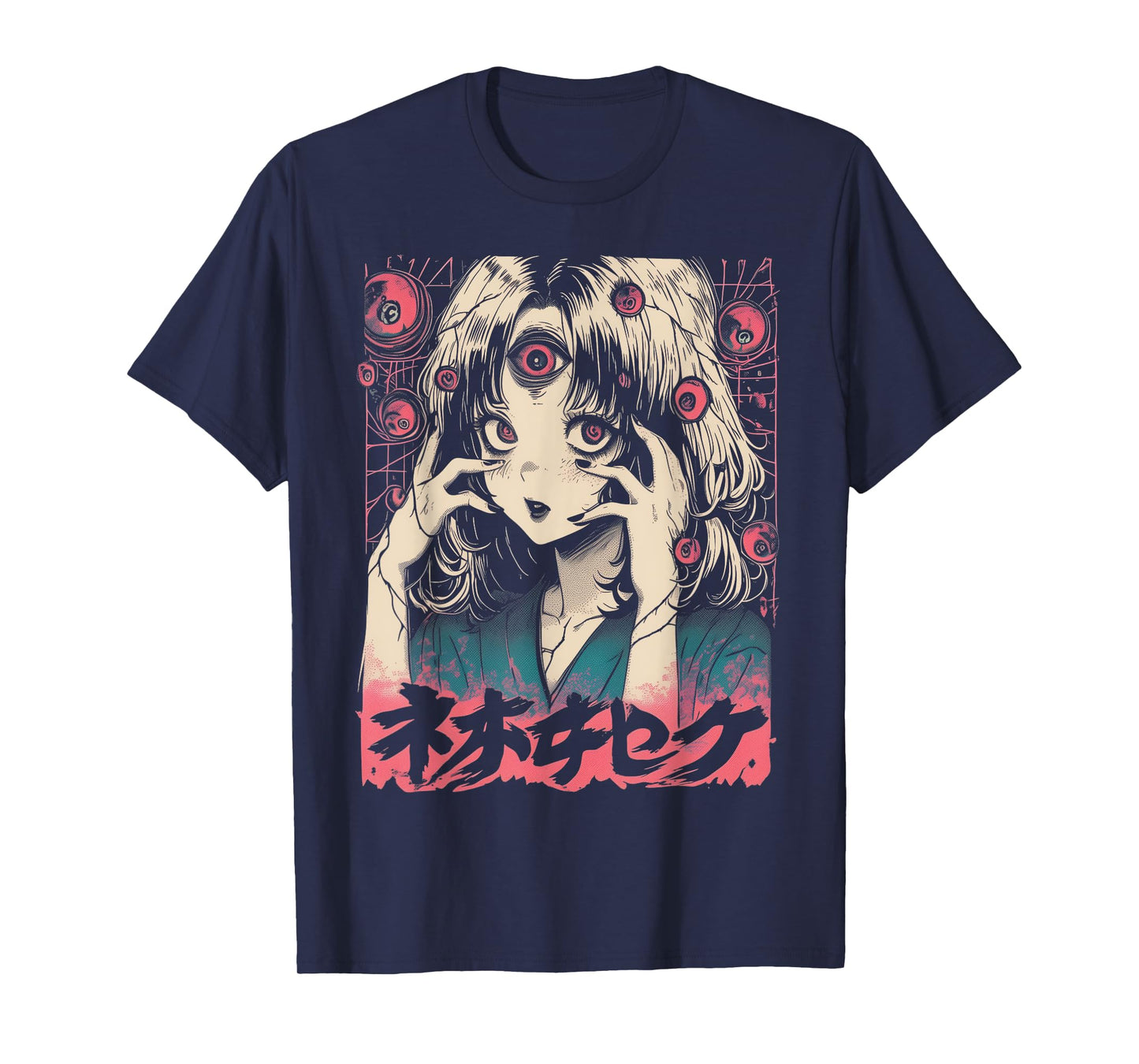 Goth Grunge Demon Anime Girl Waifu Horror Alt Aesthetic T-Shirt