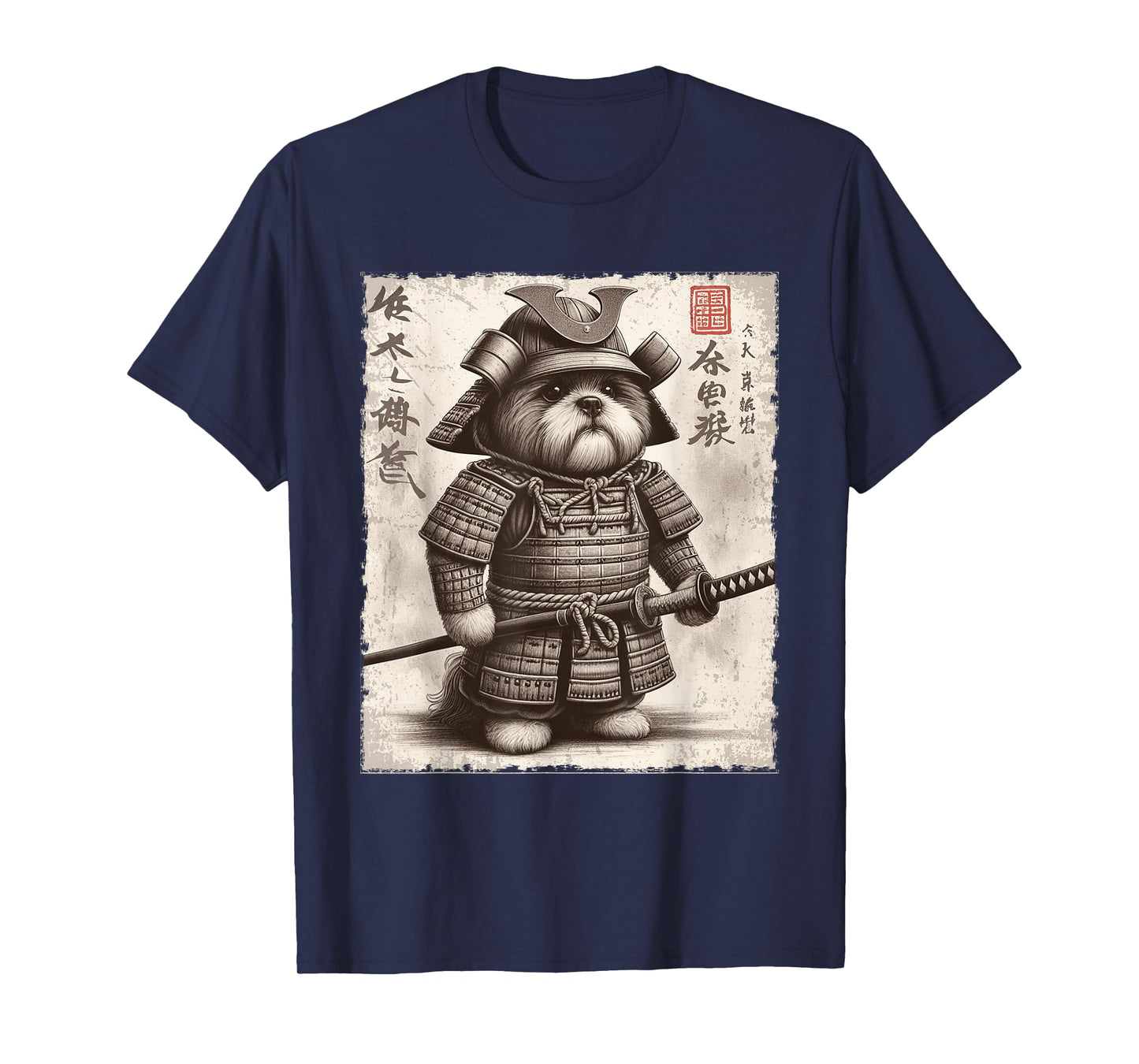 Funny Shih Tzu Dog Samurai T-Shirt