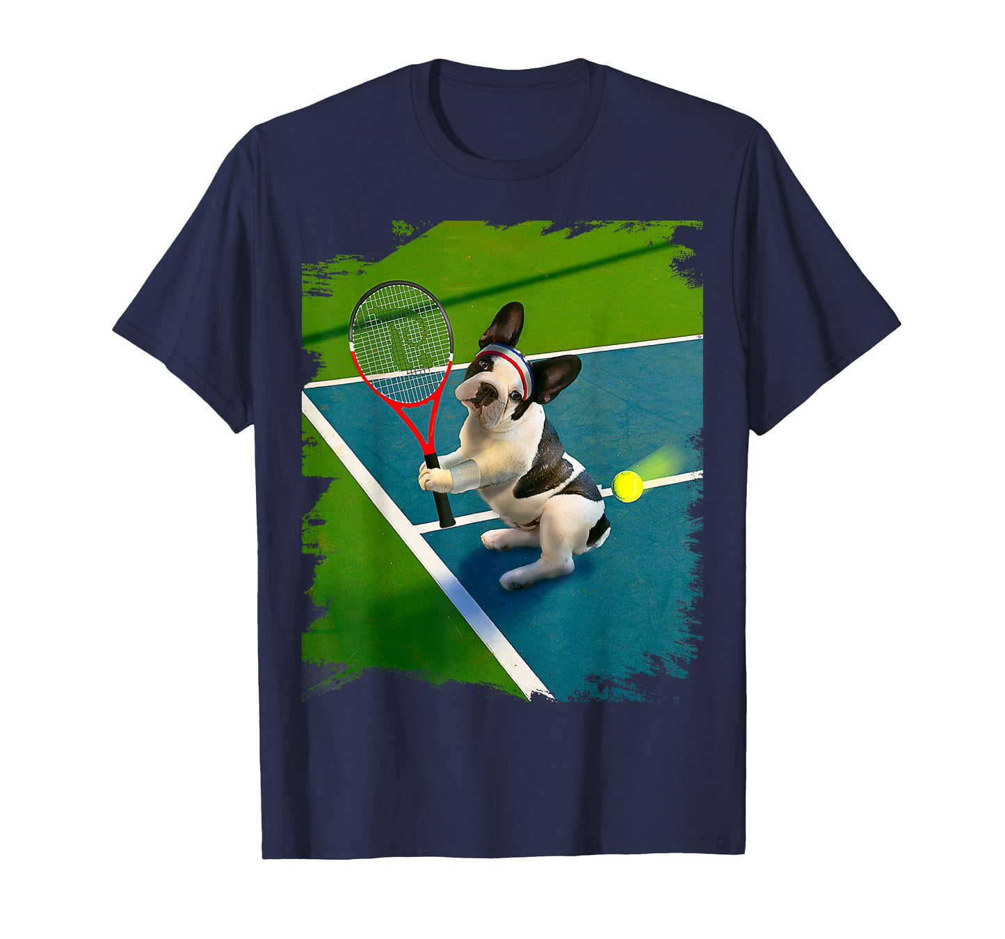French Bulldog Dog Playing Tennis T-Shirt