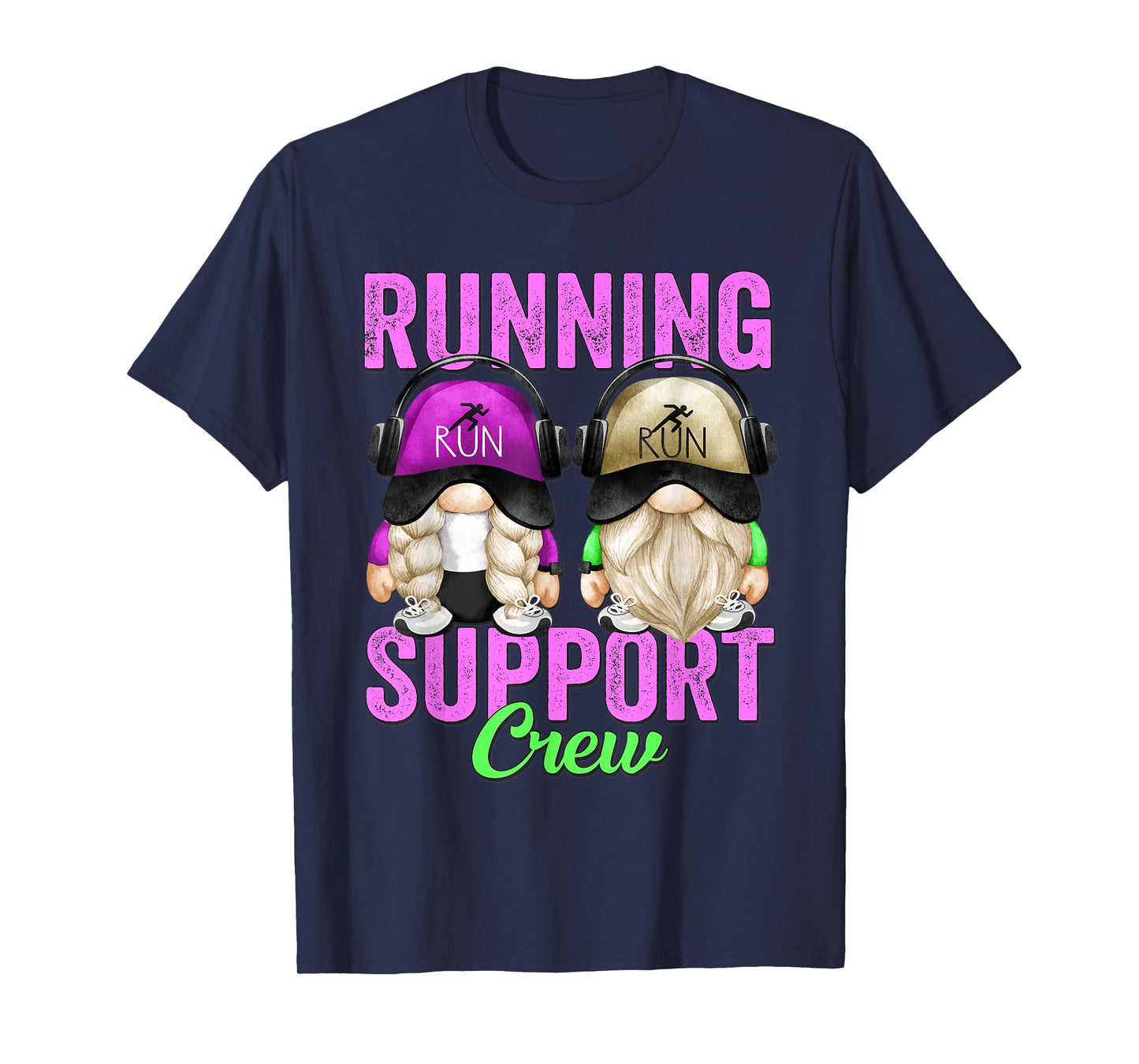 Funny Marathon Runner Gnome For Teacher Running Support Crew T-Shirt