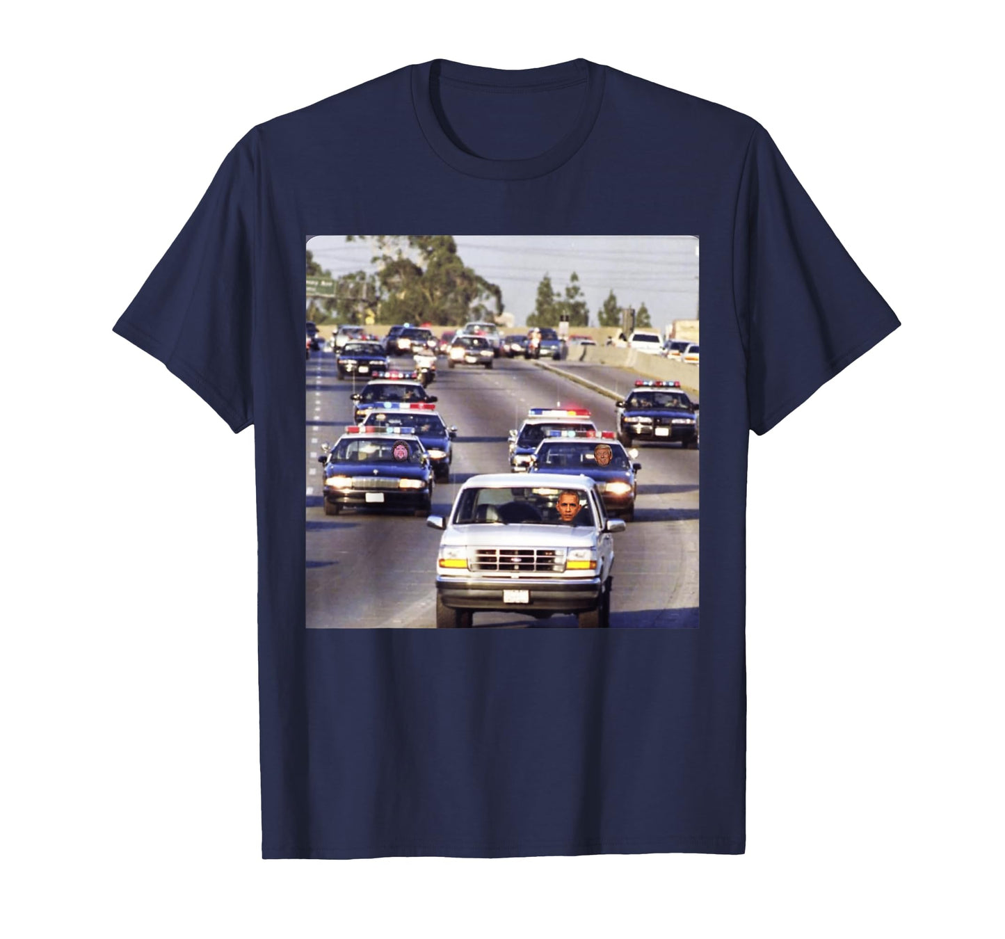 Trump and JD Vance in cop Cars Chasing Down Obama Meme T-Shirt