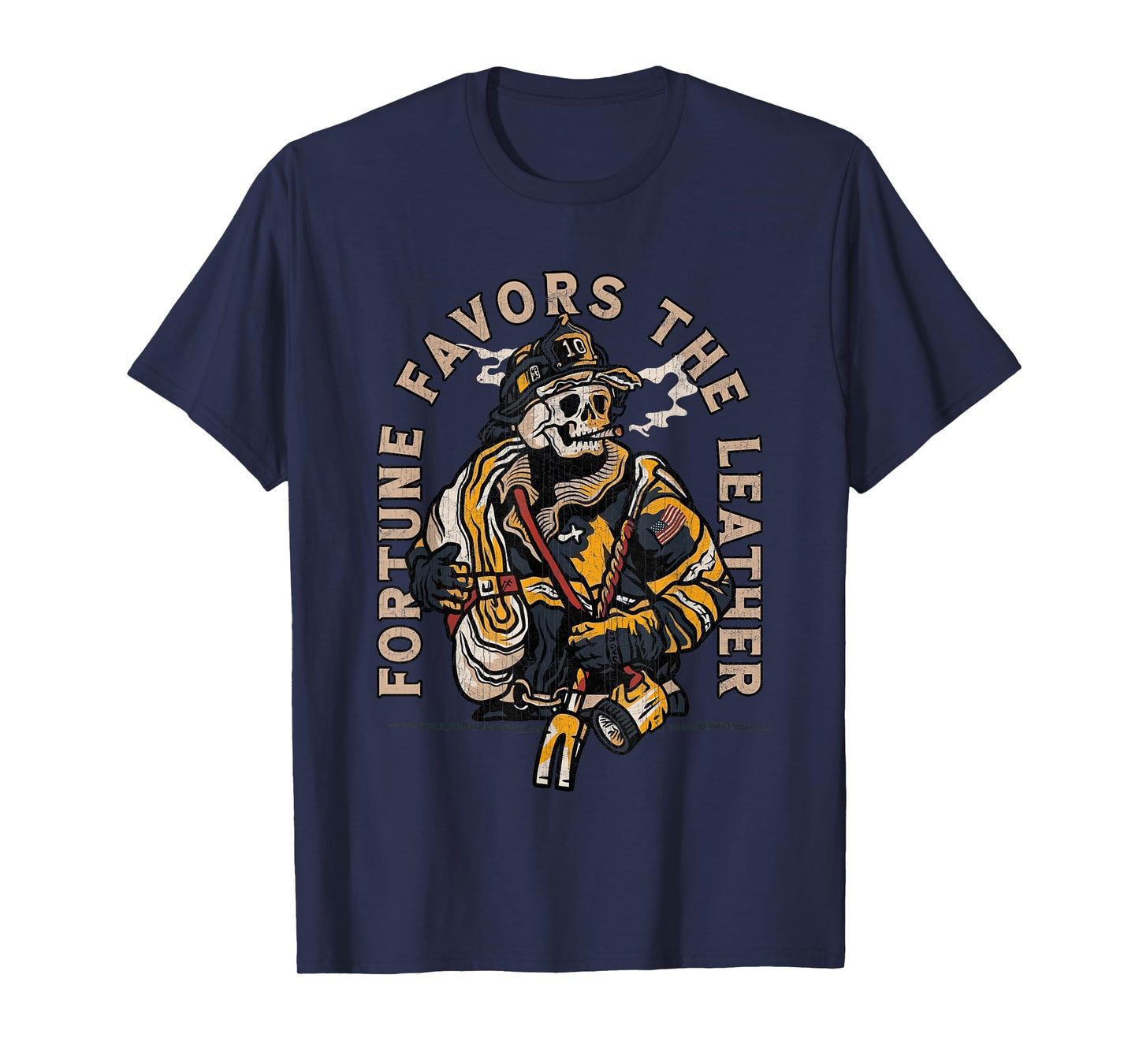 Fire Department Firefighter Fortune Favors The Leather Men T-Shirt